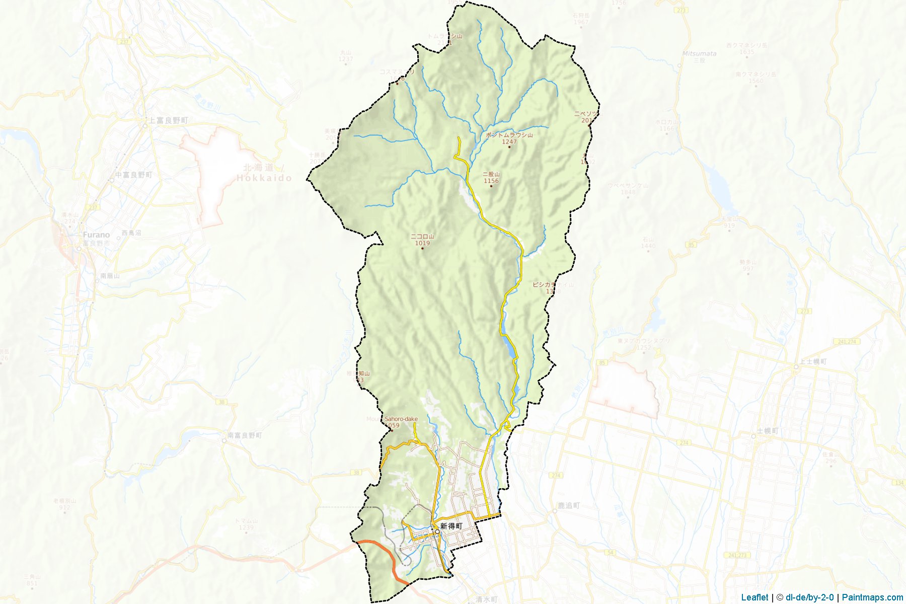 Shintoku (Hokkaido Prefecture) Map Cropping Samples-1