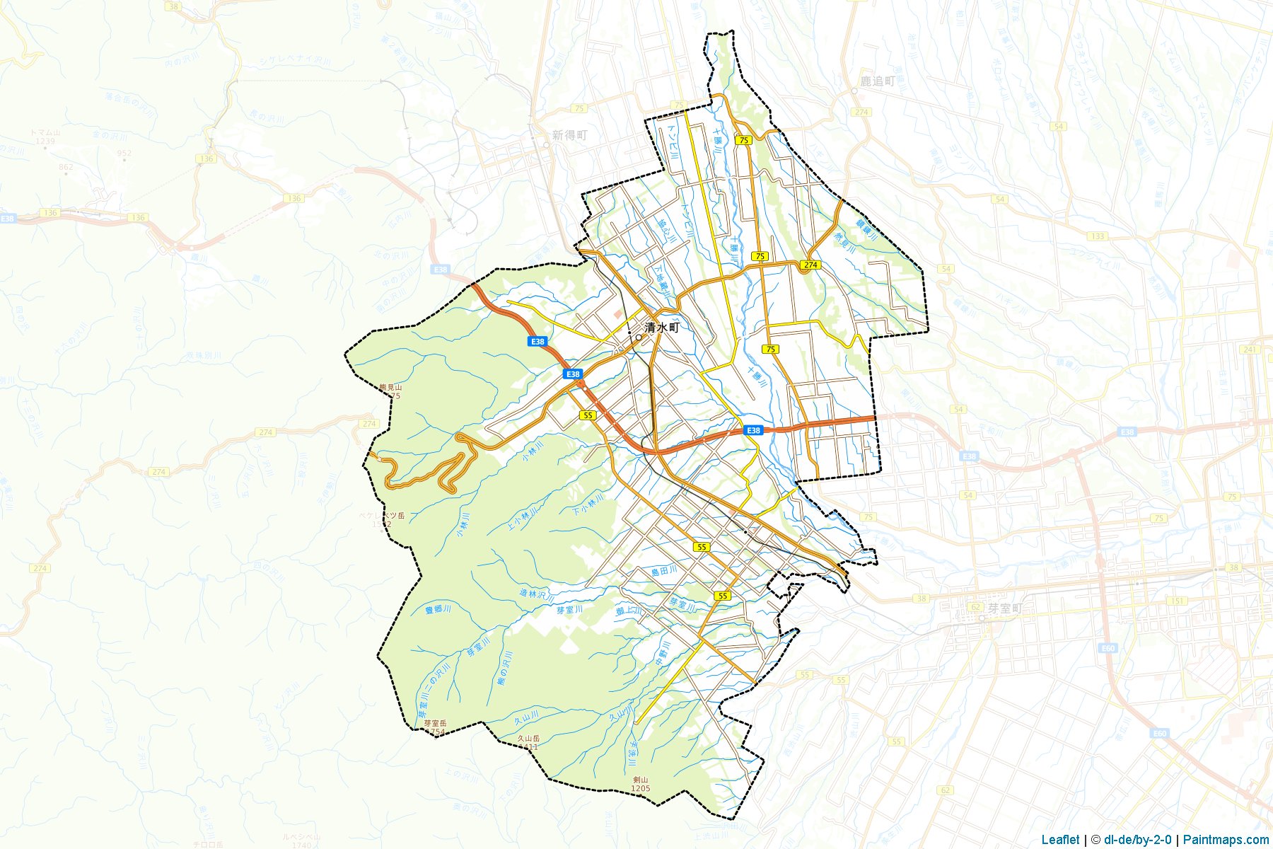 Shimizu (Hokkaido Prefecture) Map Cropping Samples-1