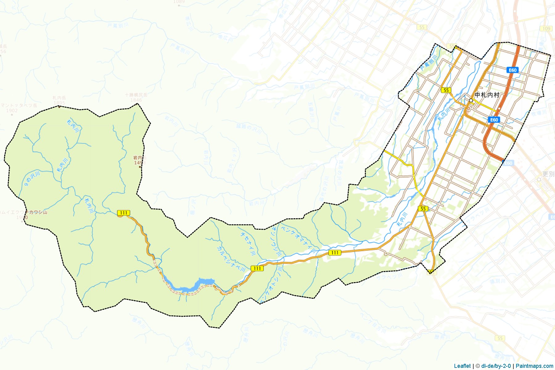 Nakasatsunai (Hokkaido Prefecture) Map Cropping Samples-1