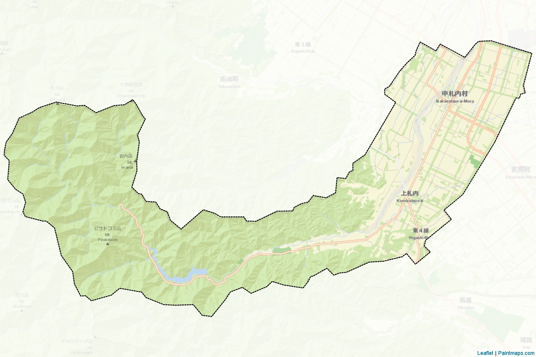 Nakasatsunai (Hokkaido Prefecture) Map Cropping Samples-2