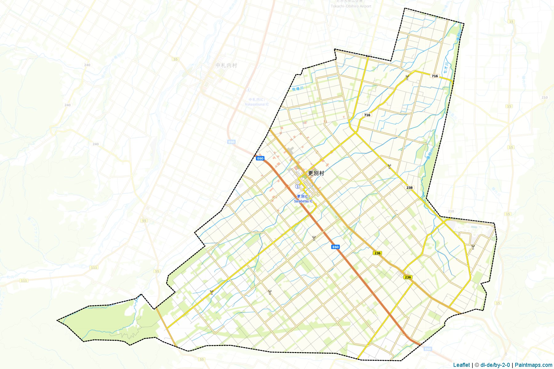 Sarabetsu (Hokkaido Prefecture) Map Cropping Samples-1