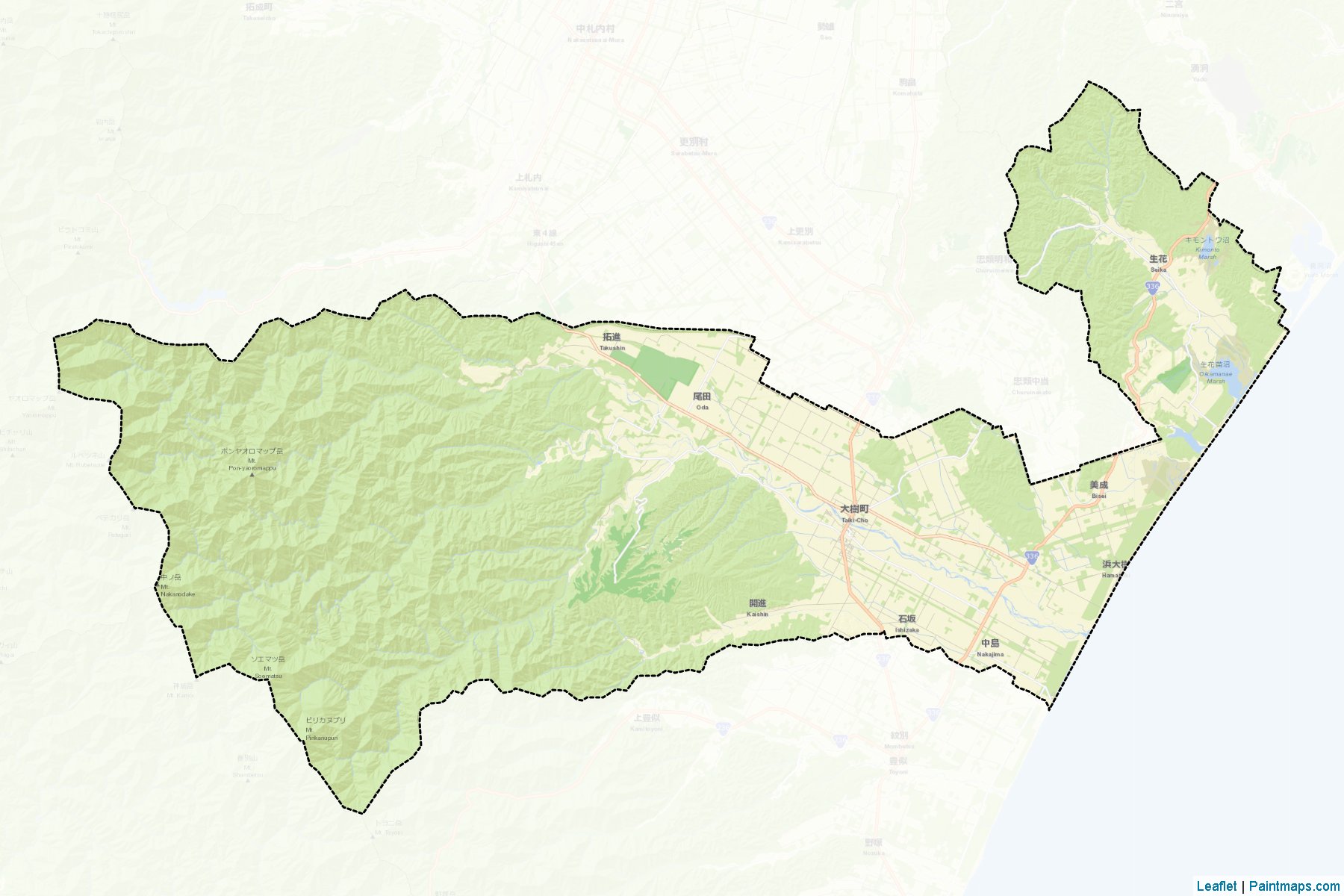 Muestras de recorte de mapas Taiki (Hokkaido)-2