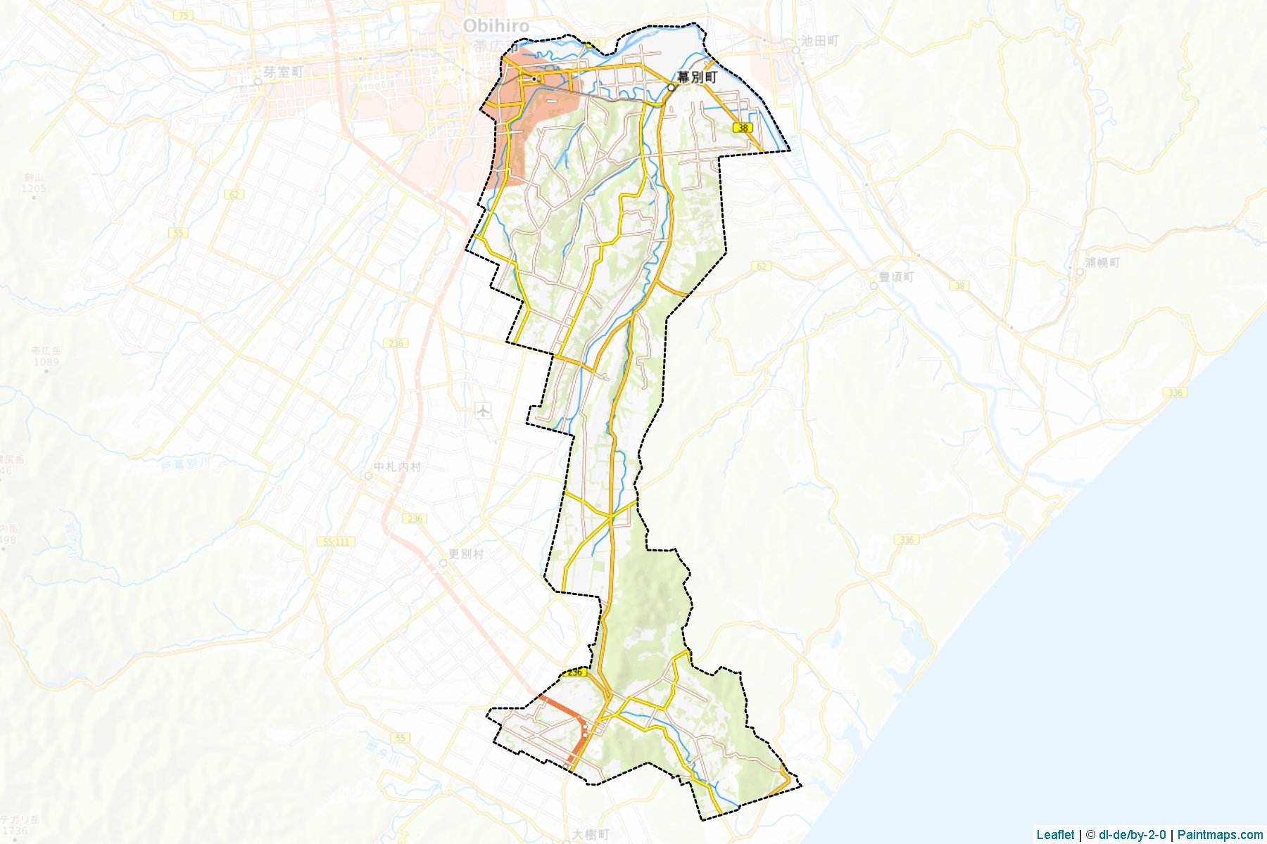 Muestras de recorte de mapas Makubetsu (Hokkaido)-1