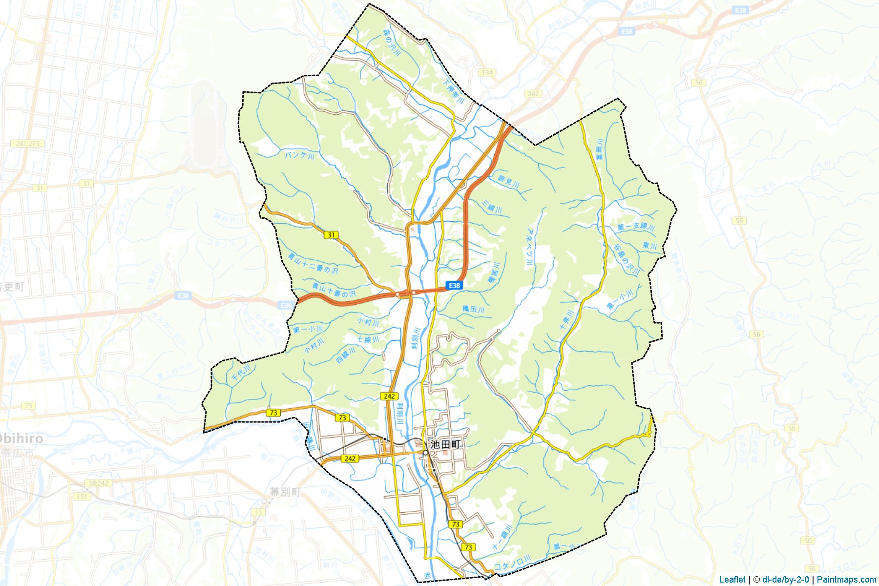 Muestras de recorte de mapas Ikeda (Hokkaido)-1