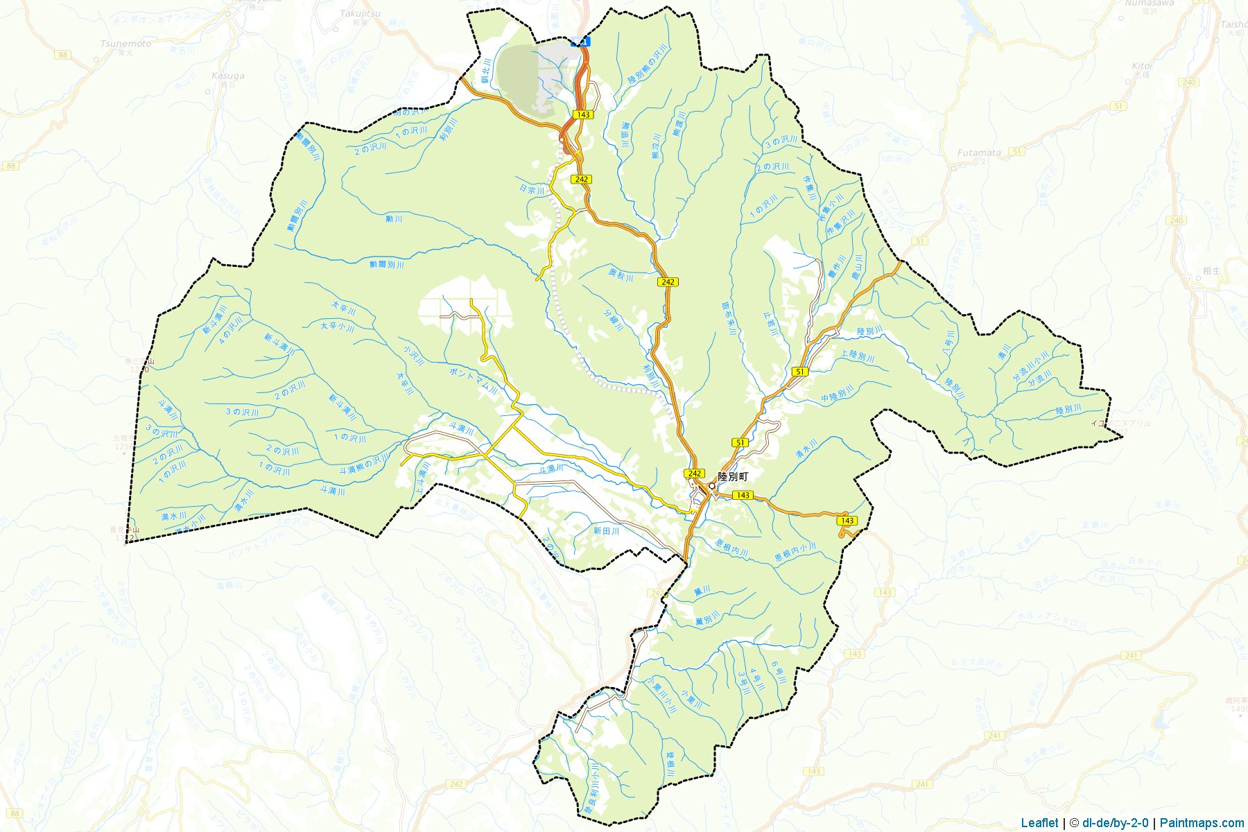 Rikubetsu (Hokkaido Prefecture) Map Cropping Samples-1