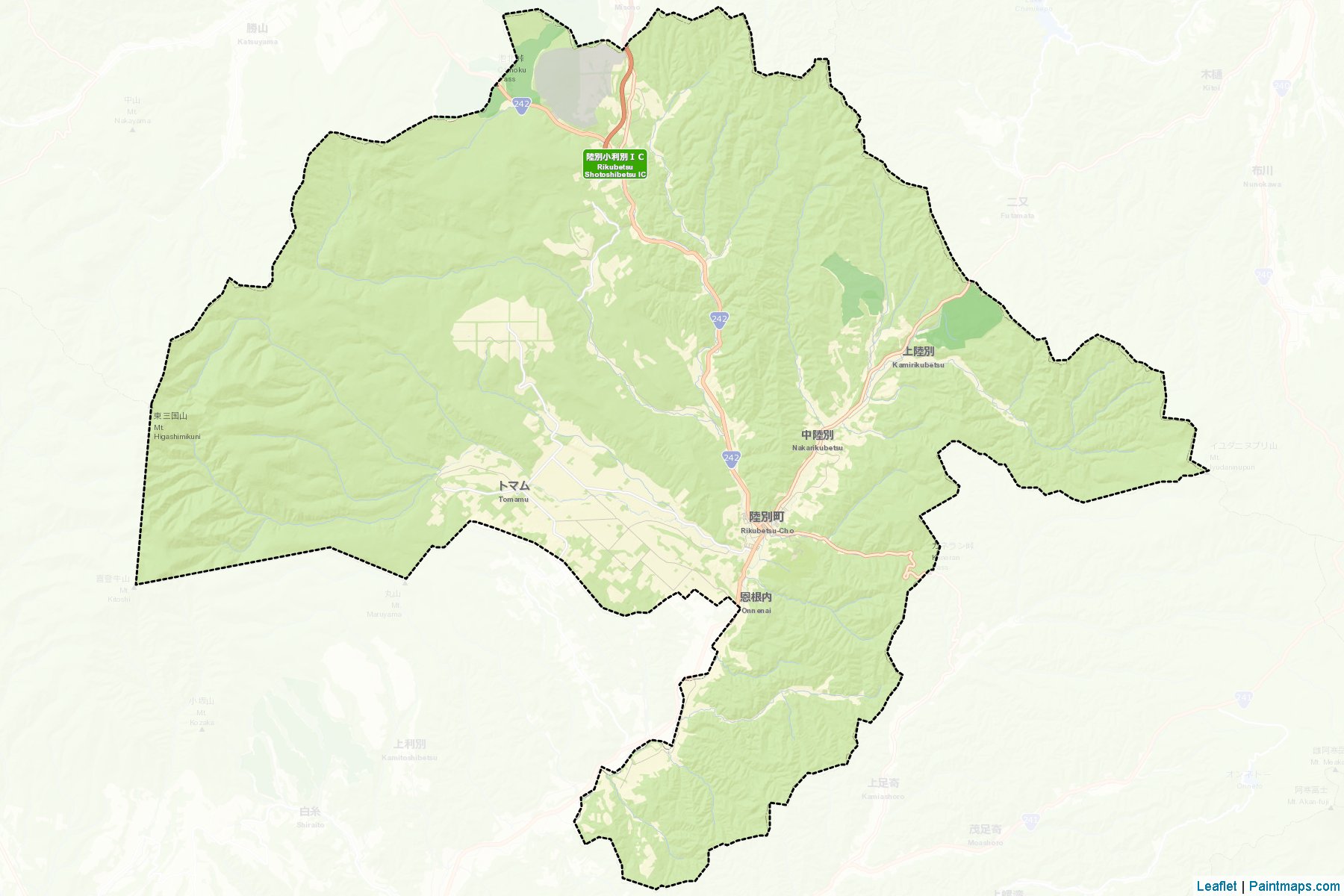 Rikubetsu (Hokkaido Prefecture) Map Cropping Samples-2