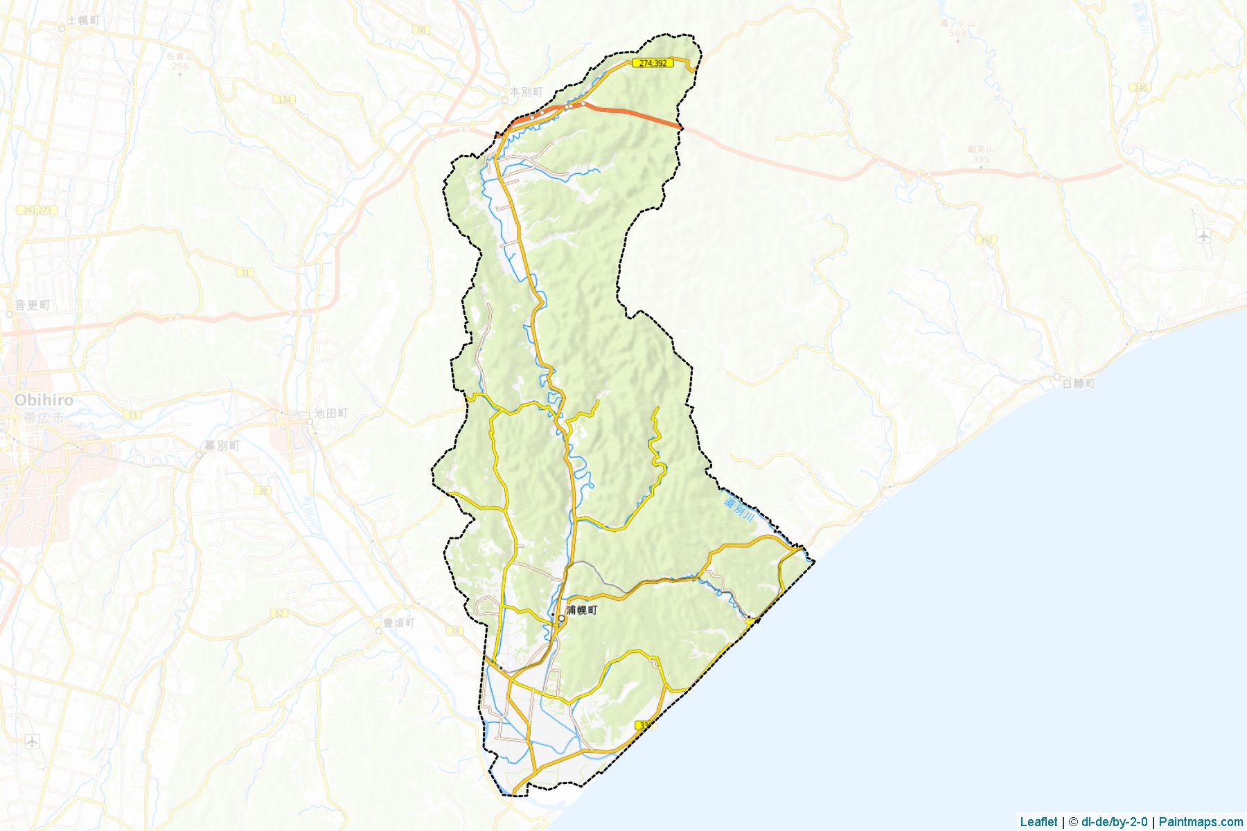 Urahoro (Hokkaido Prefecture) Map Cropping Samples-1