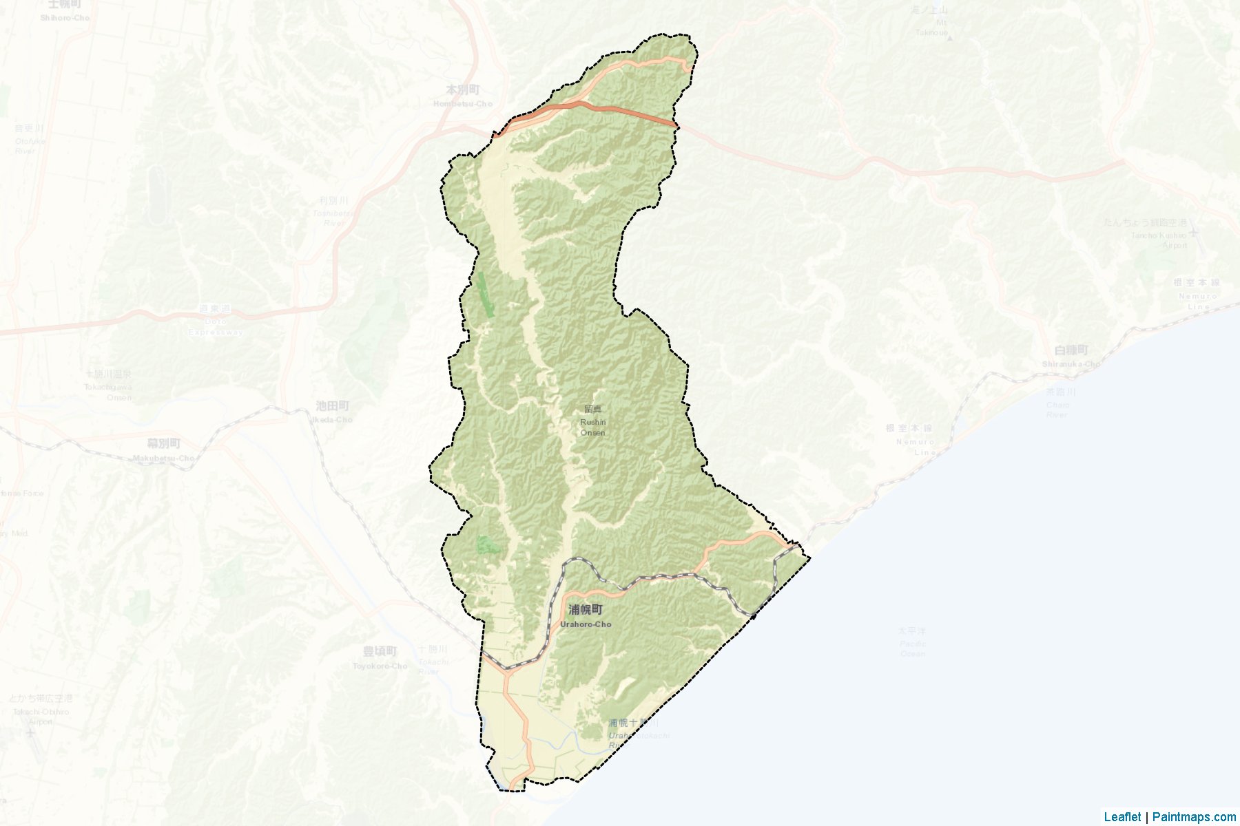 Urahoro (Hokkaido Prefecture) Map Cropping Samples-2