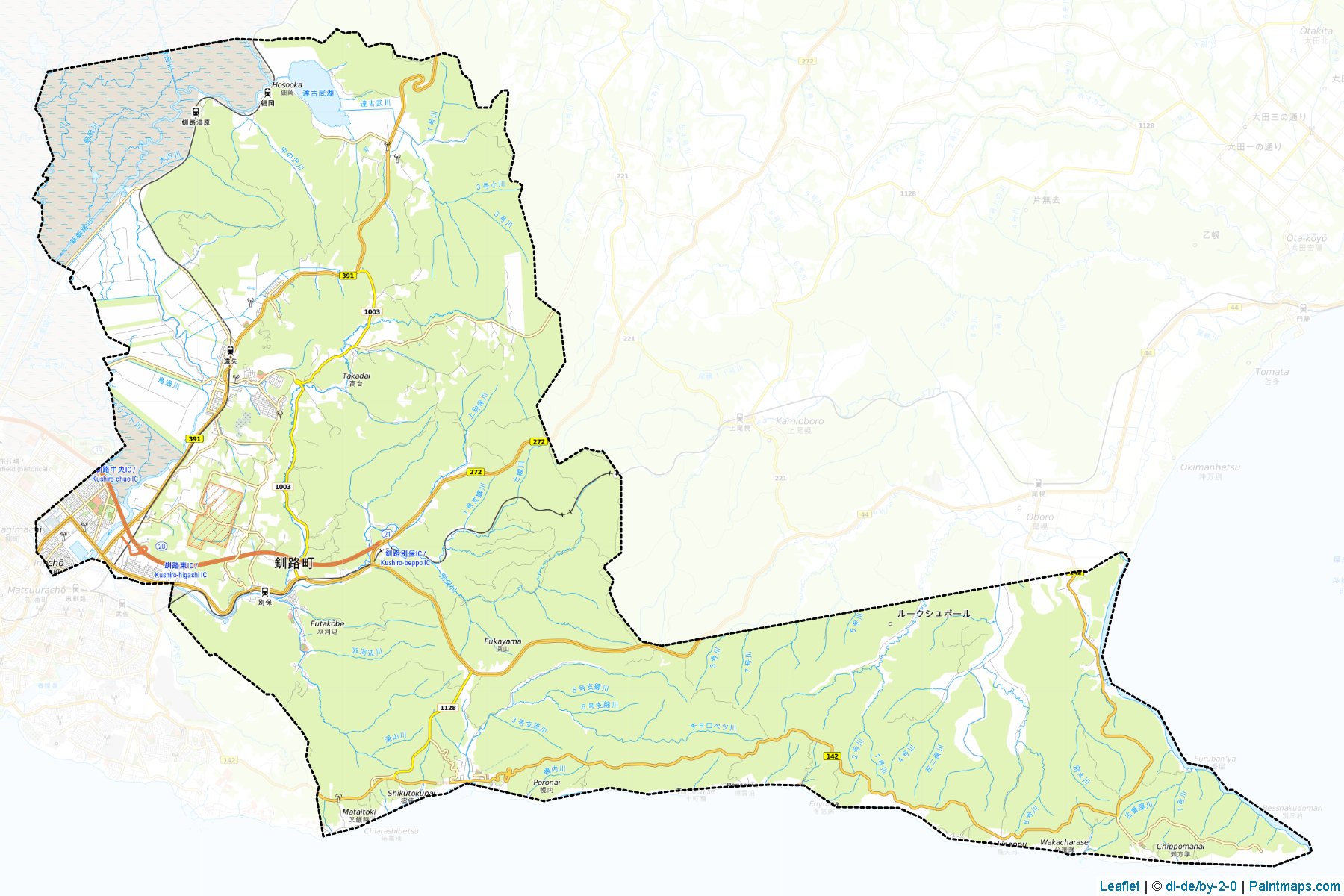 Kushiro (Hokkaido Prefecture) Map Cropping Samples-1