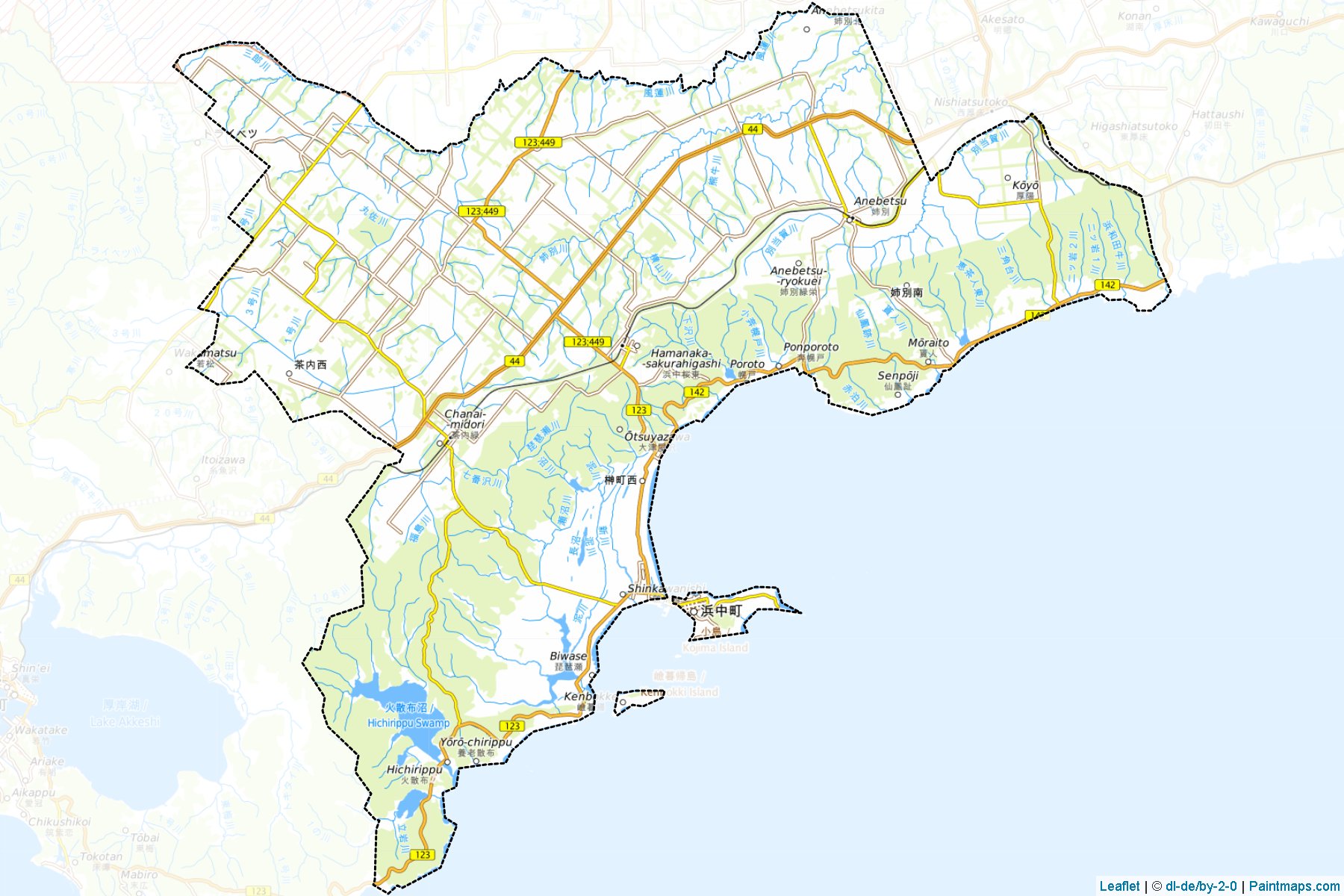 Muestras de recorte de mapas Hamanaka (Hokkaido)-1