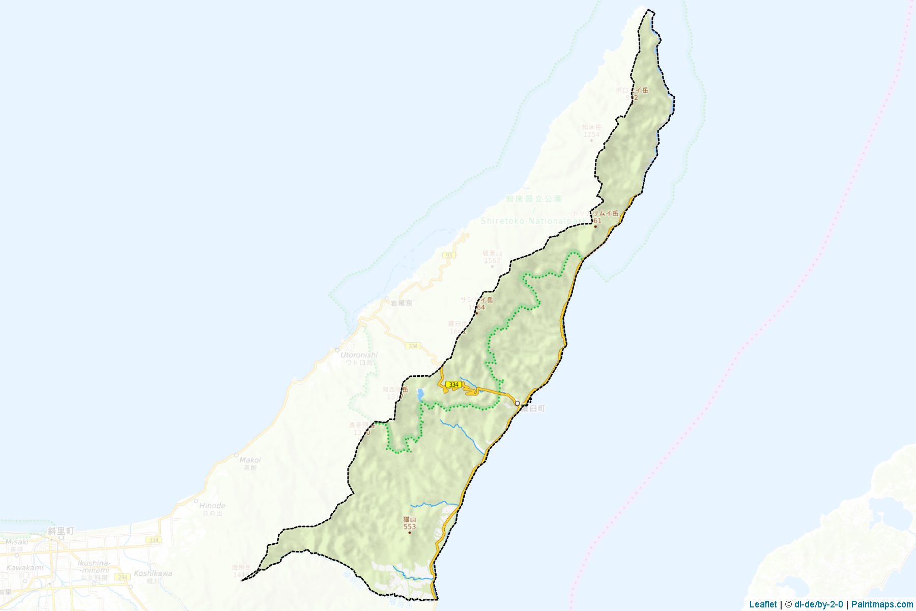 Rausu (Hokkaido Prefecture) Map Cropping Samples-1