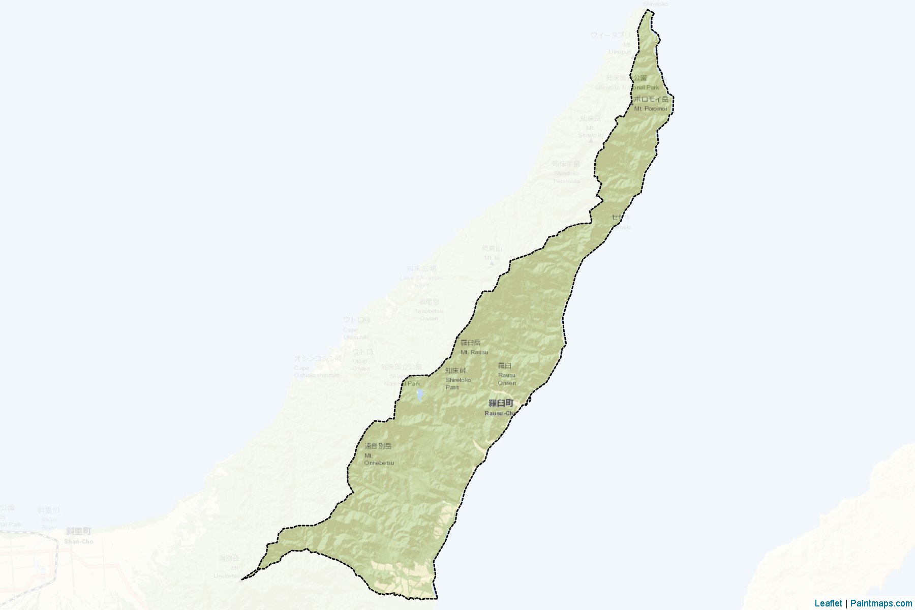 Rausu (Hokkaido Prefecture) Map Cropping Samples-2