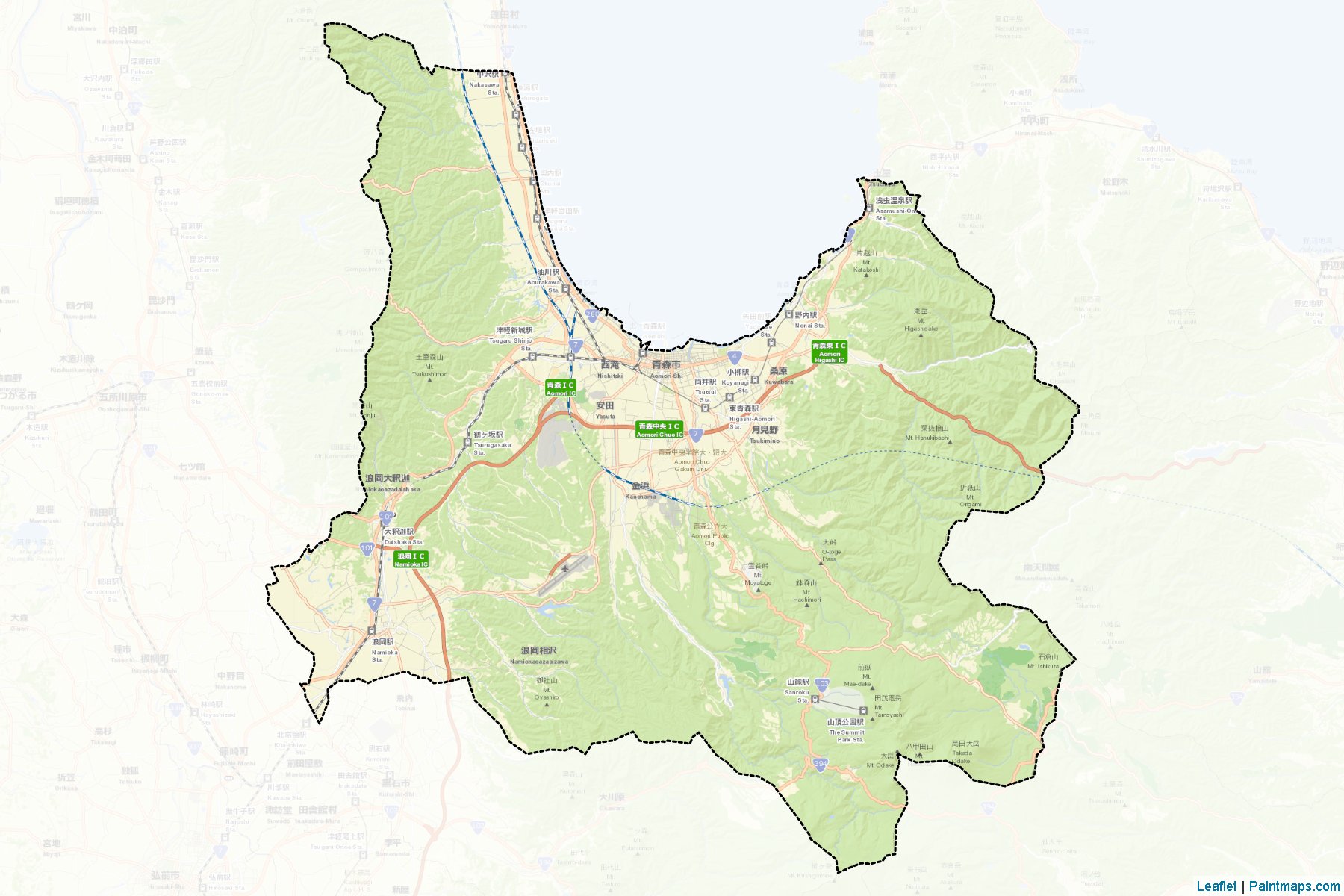 Aomori (Aomori Prefecture) Map Cropping Samples-2