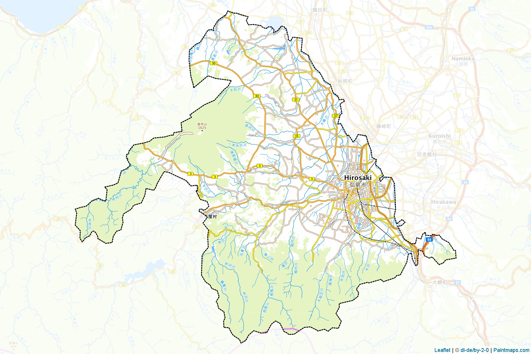 Muestras de recorte de mapas Hirosaki (Aomori)-1