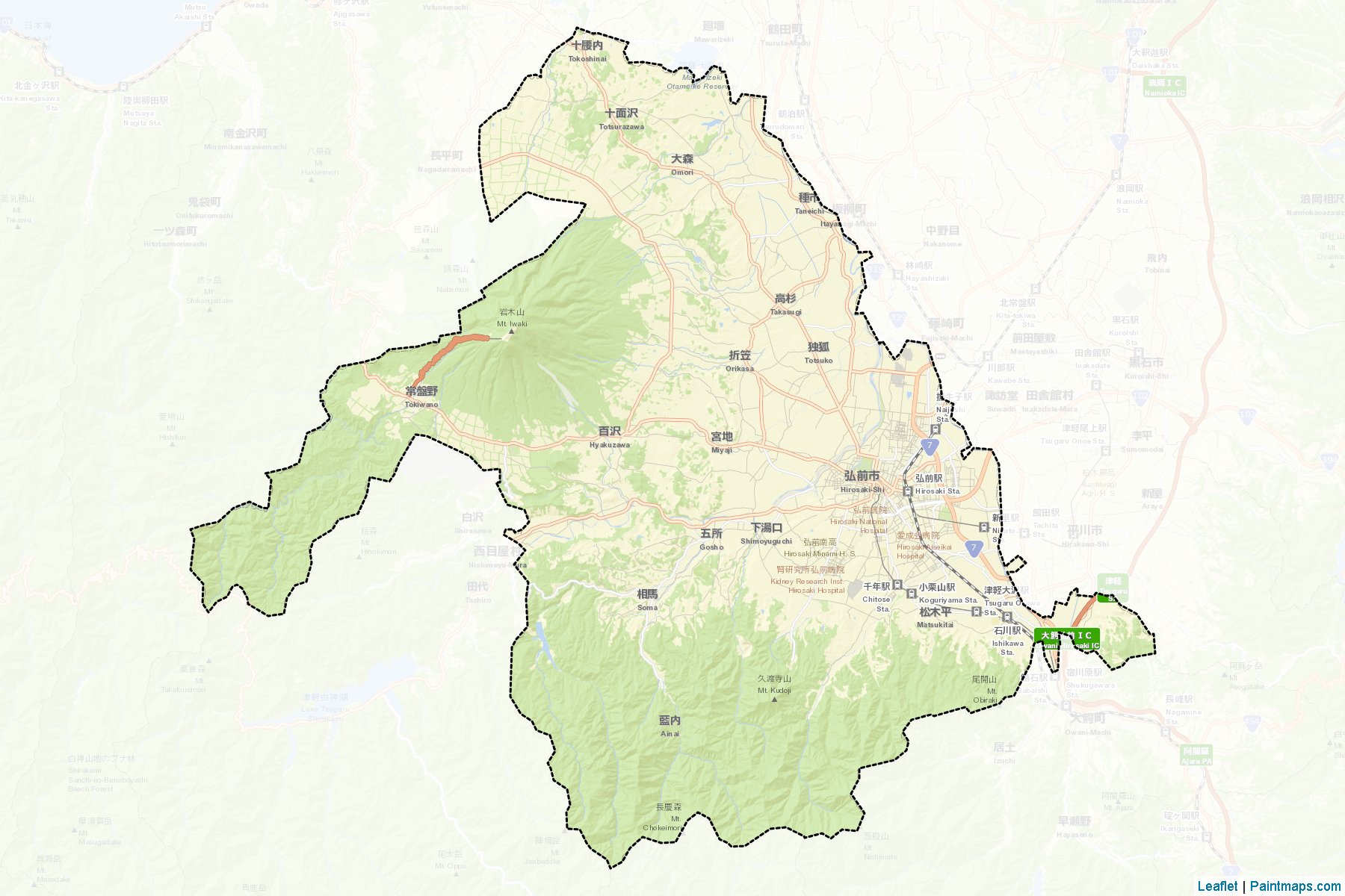 Hirosaki (Aomori Prefecture) Map Cropping Samples-2