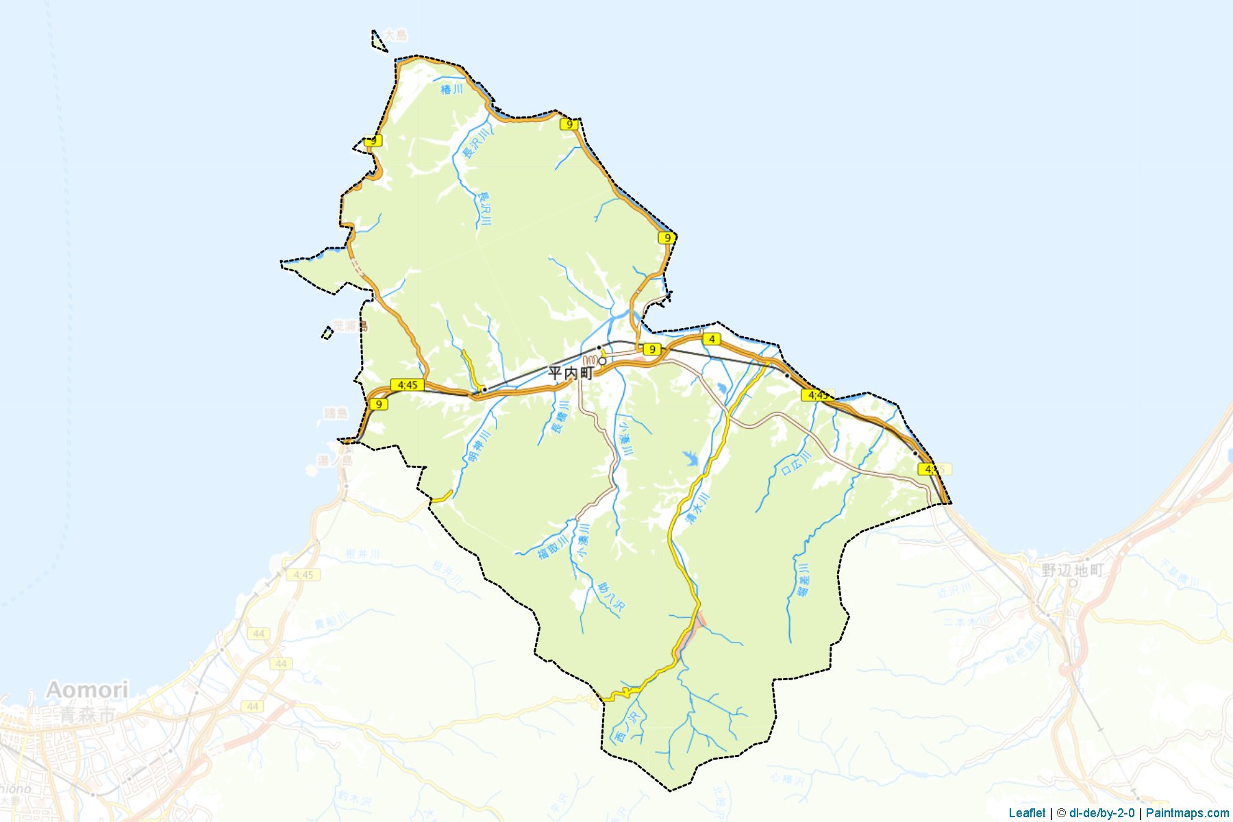 Hiranai (Aomori Prefecture) Map Cropping Samples-1