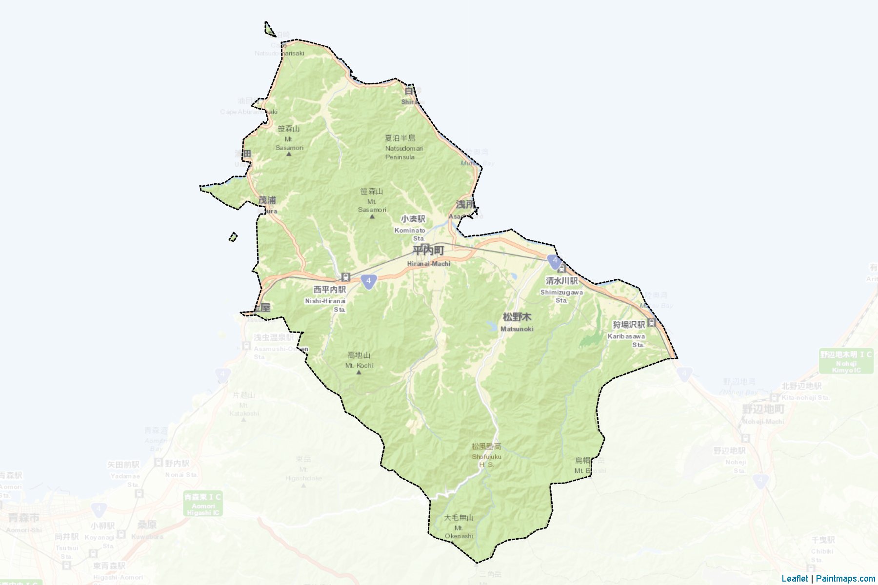 Muestras de recorte de mapas Hiranai (Aomori)-2