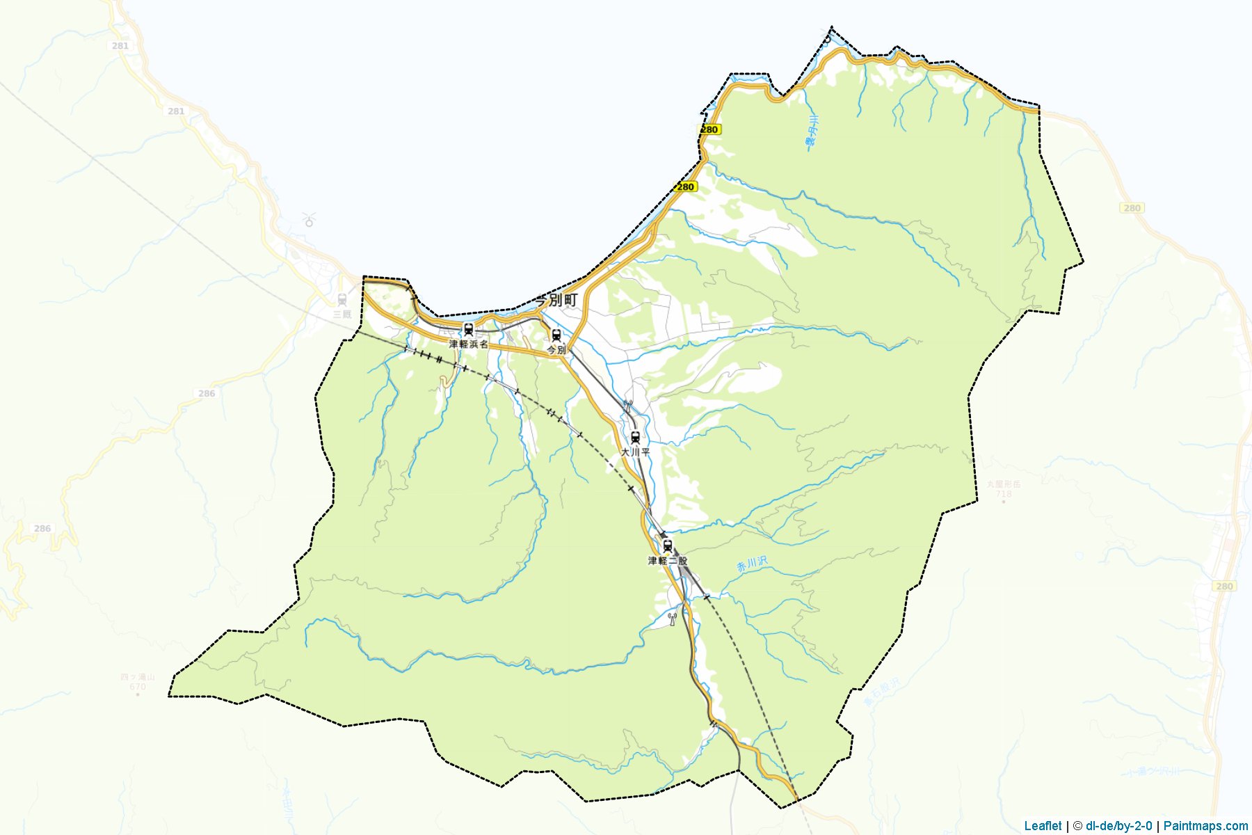 Muestras de recorte de mapas Imabetsu (Aomori)-1