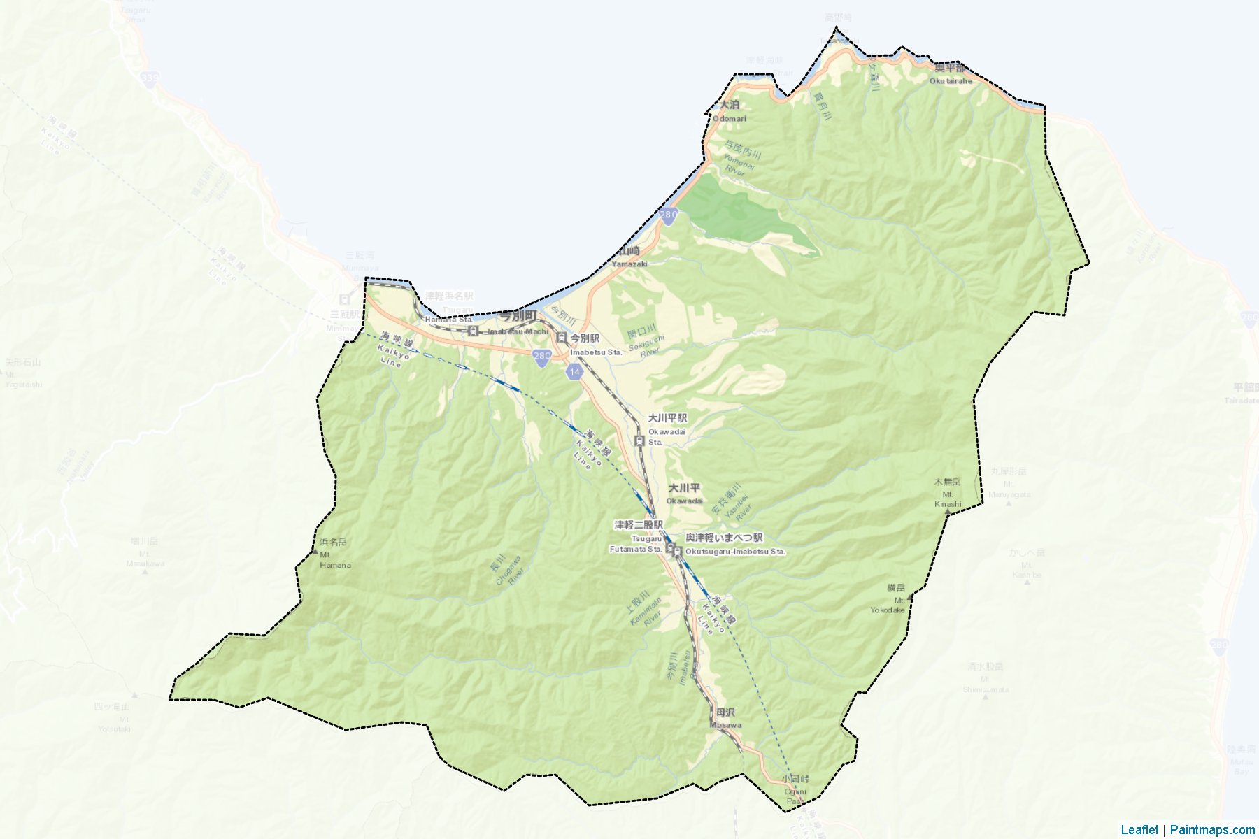 Muestras de recorte de mapas Imabetsu (Aomori)-2