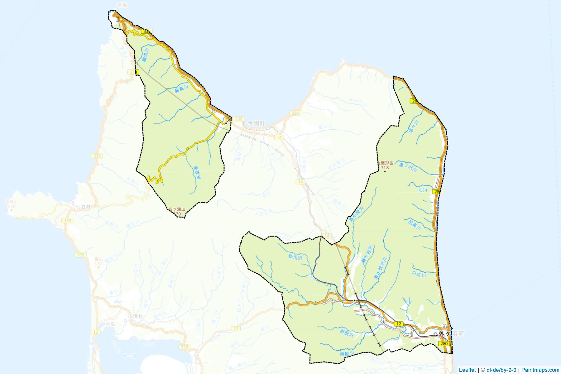 Sotogahama (Aomori Prefecture) Map Cropping Samples-1