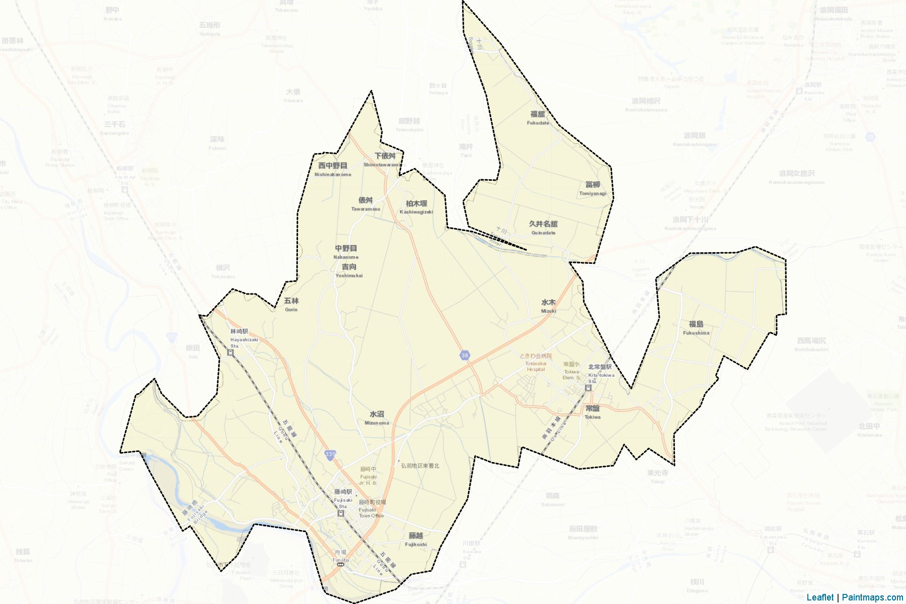 Fujisaki (Aomori Prefecture) Map Cropping Samples-2