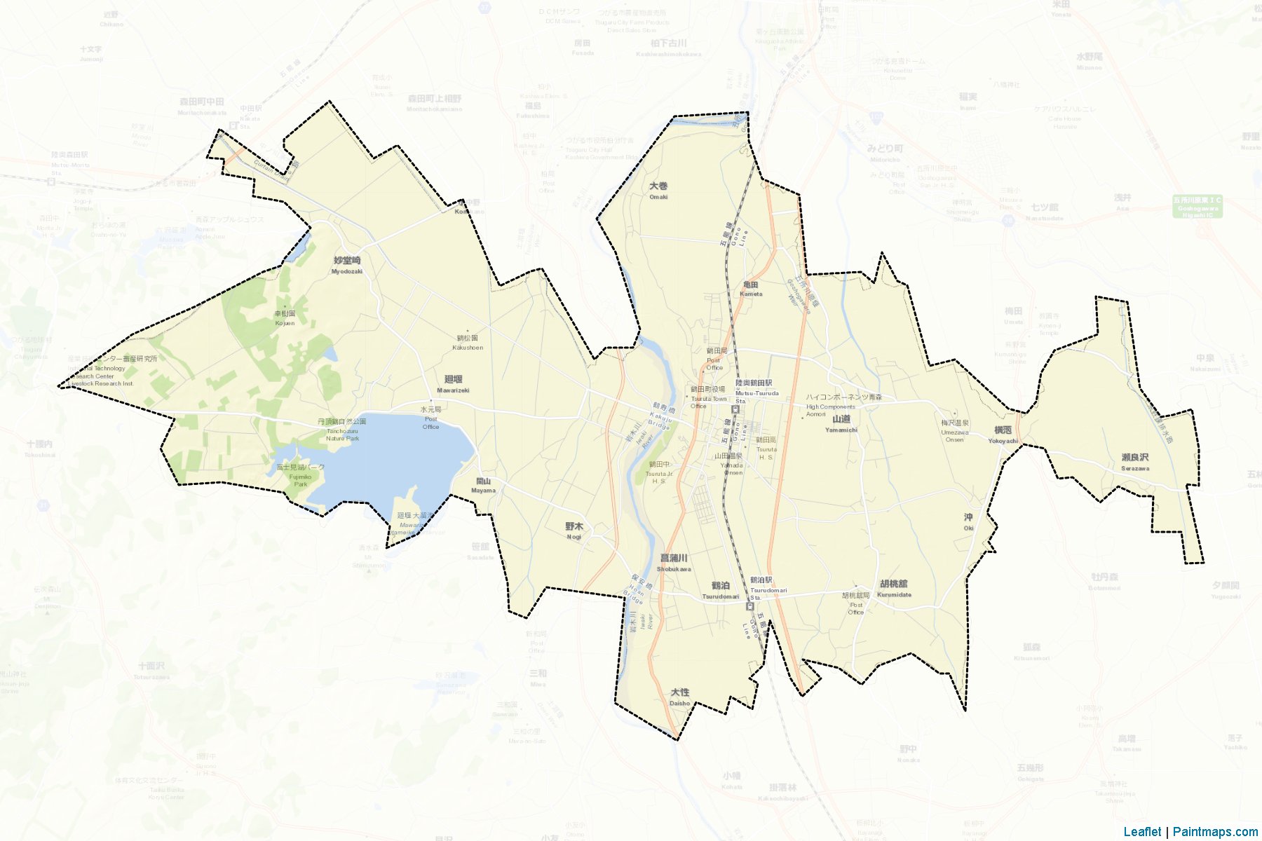 Tsuruta (Aomori Prefecture) Map Cropping Samples-2