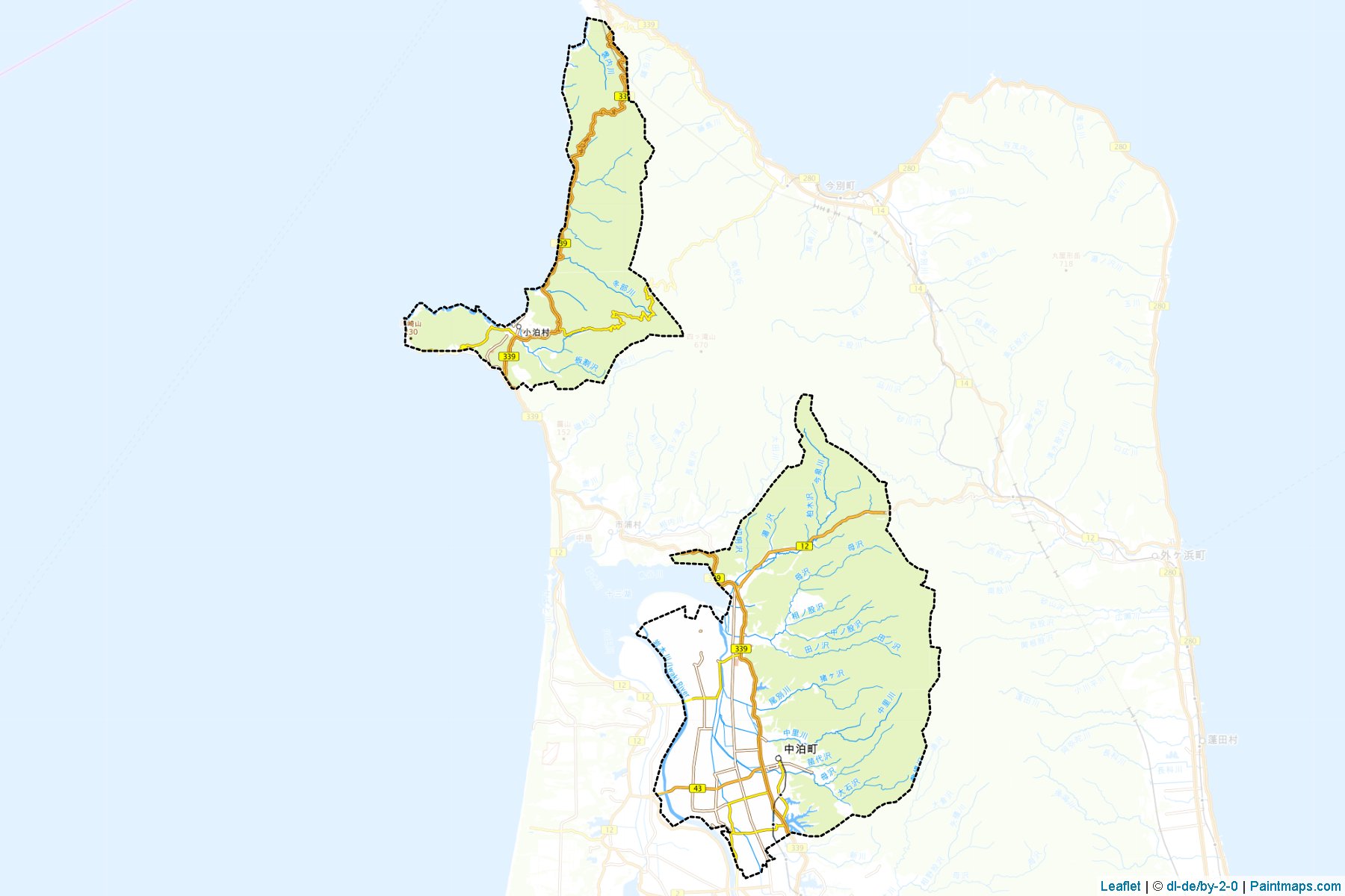 Muestras de recorte de mapas Nakadomari (Aomori)-1