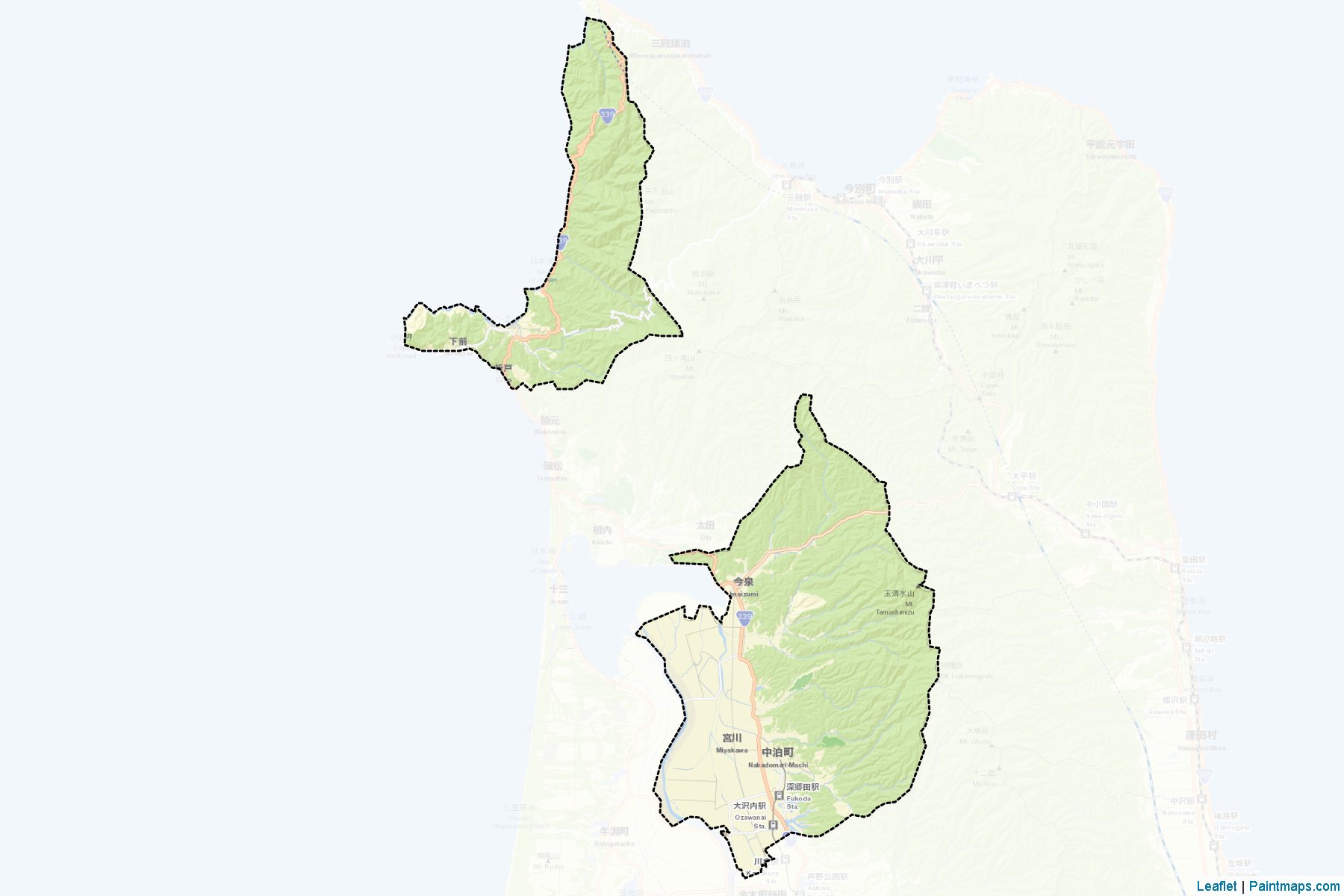 Nakadomari (Aomori Prefecture) Map Cropping Samples-2