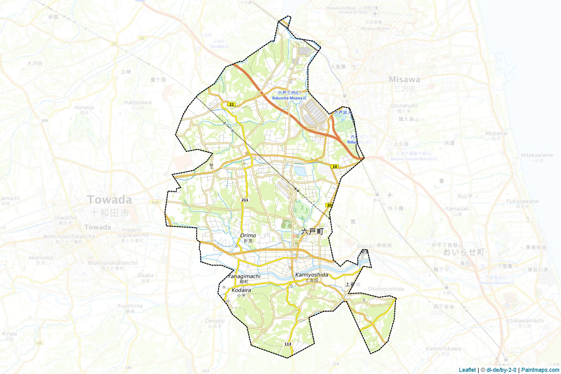 Rokunohe (Aomori Prefecture) Map Cropping Samples-1