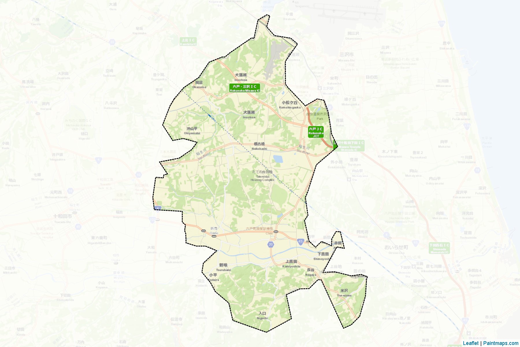 Rokunohe (Aomori Prefecture) Map Cropping Samples-2