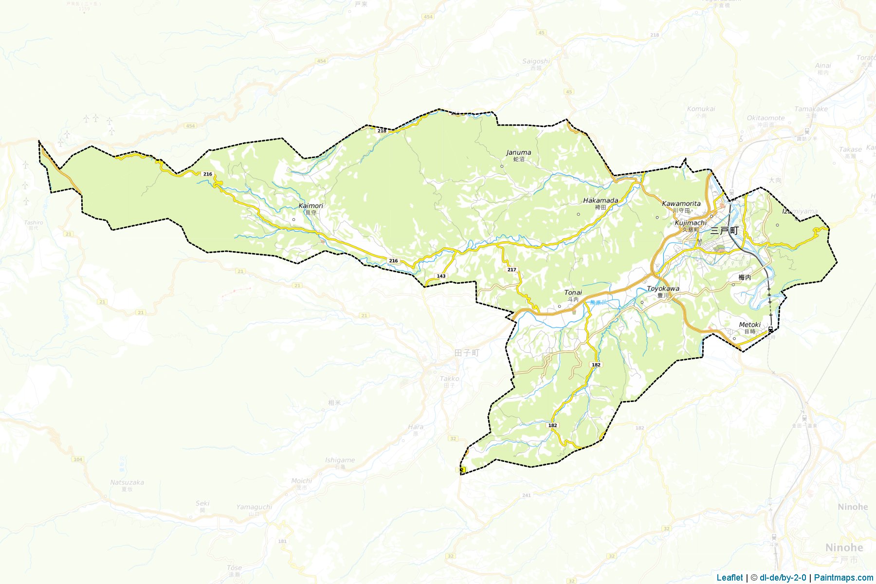 Muestras de recorte de mapas Sannohe (Aomori)-1