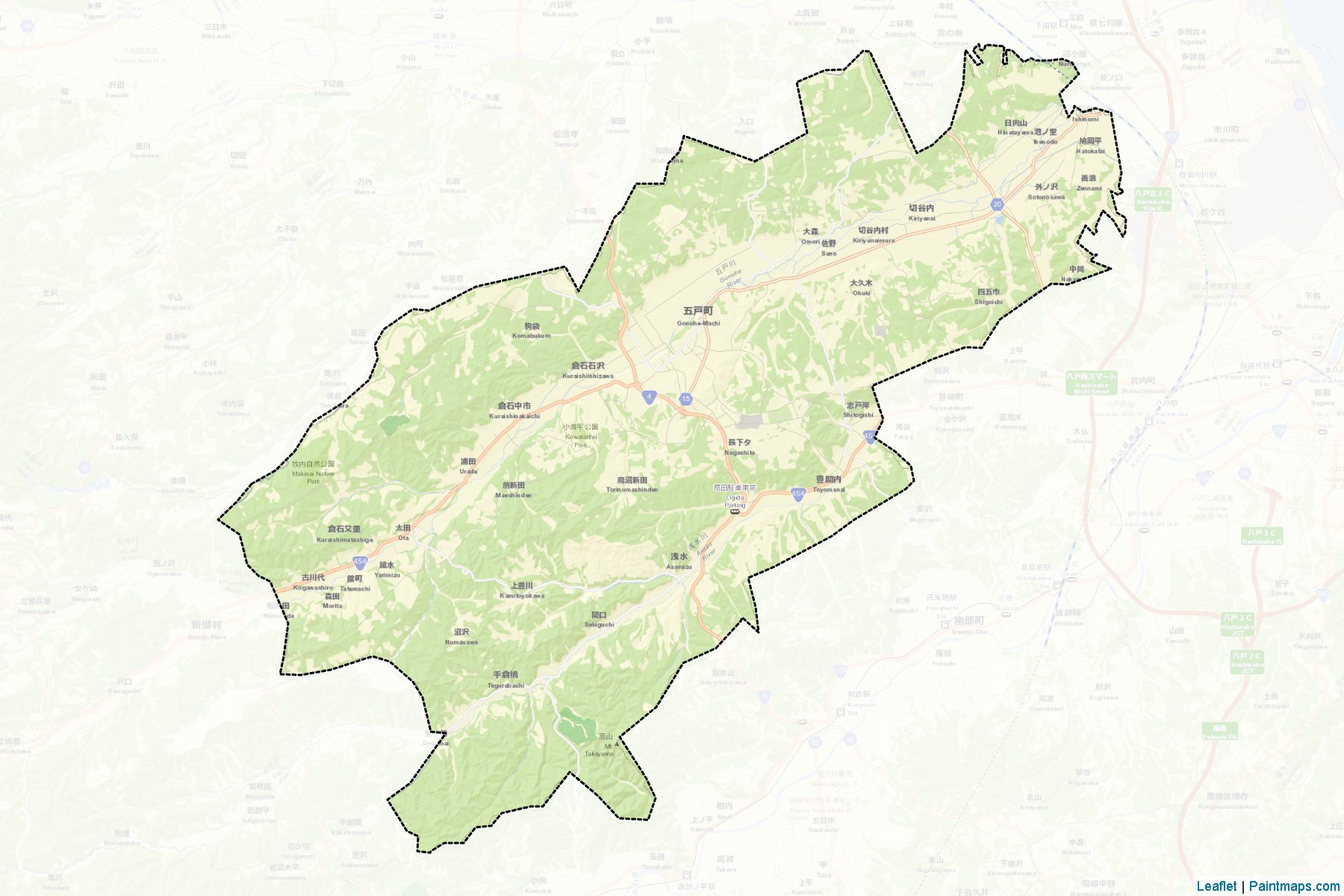 Gonohe (Aomori Prefecture) Map Cropping Samples-2