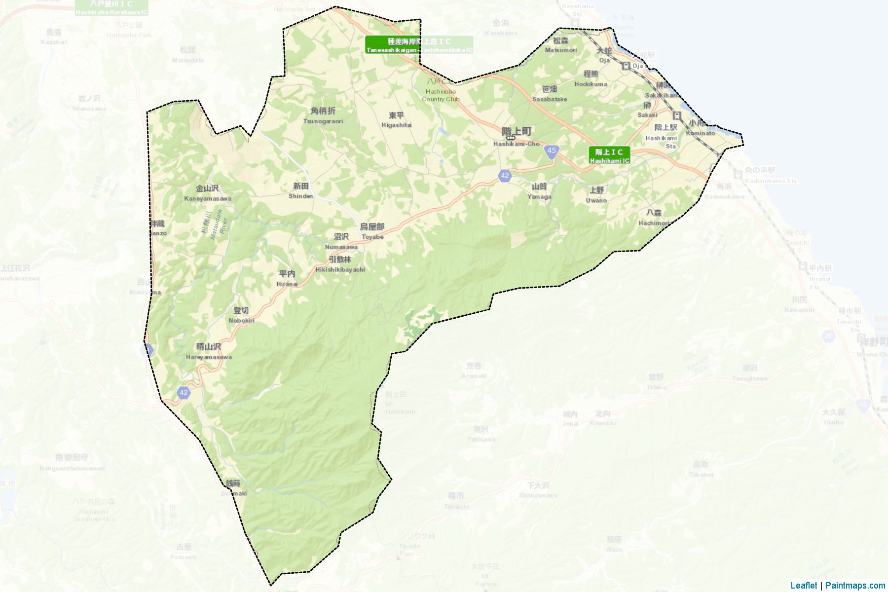 Hashikami (Aomori Prefecture) Map Cropping Samples-2