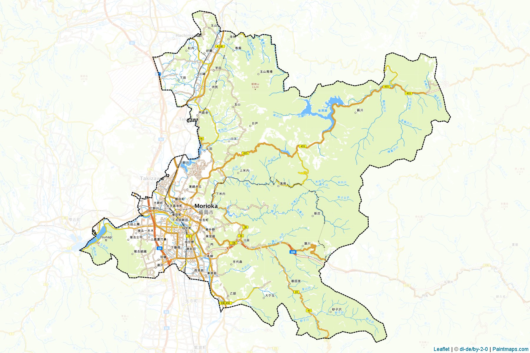 Muestras de recorte de mapas Morioka (Iwate)-1