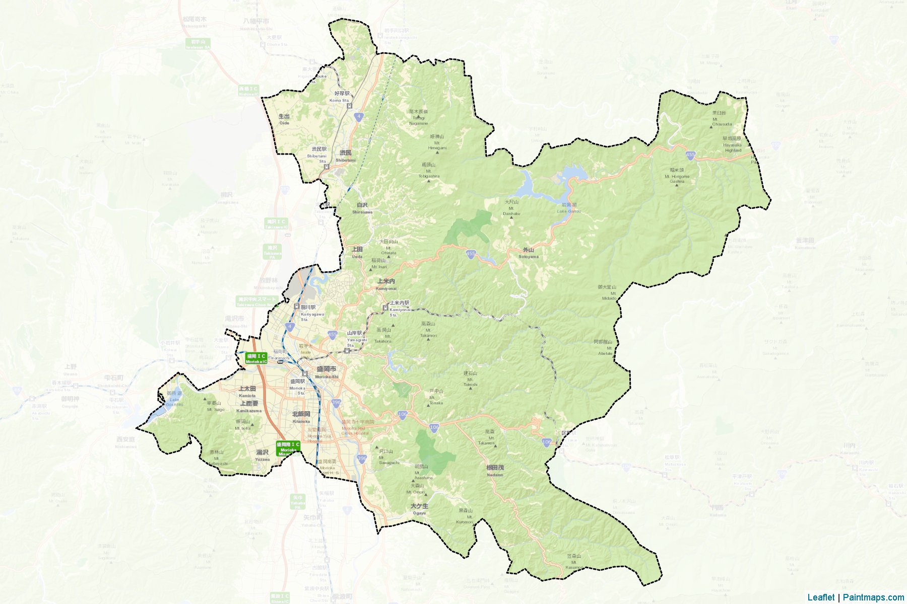 Muestras de recorte de mapas Morioka (Iwate)-2