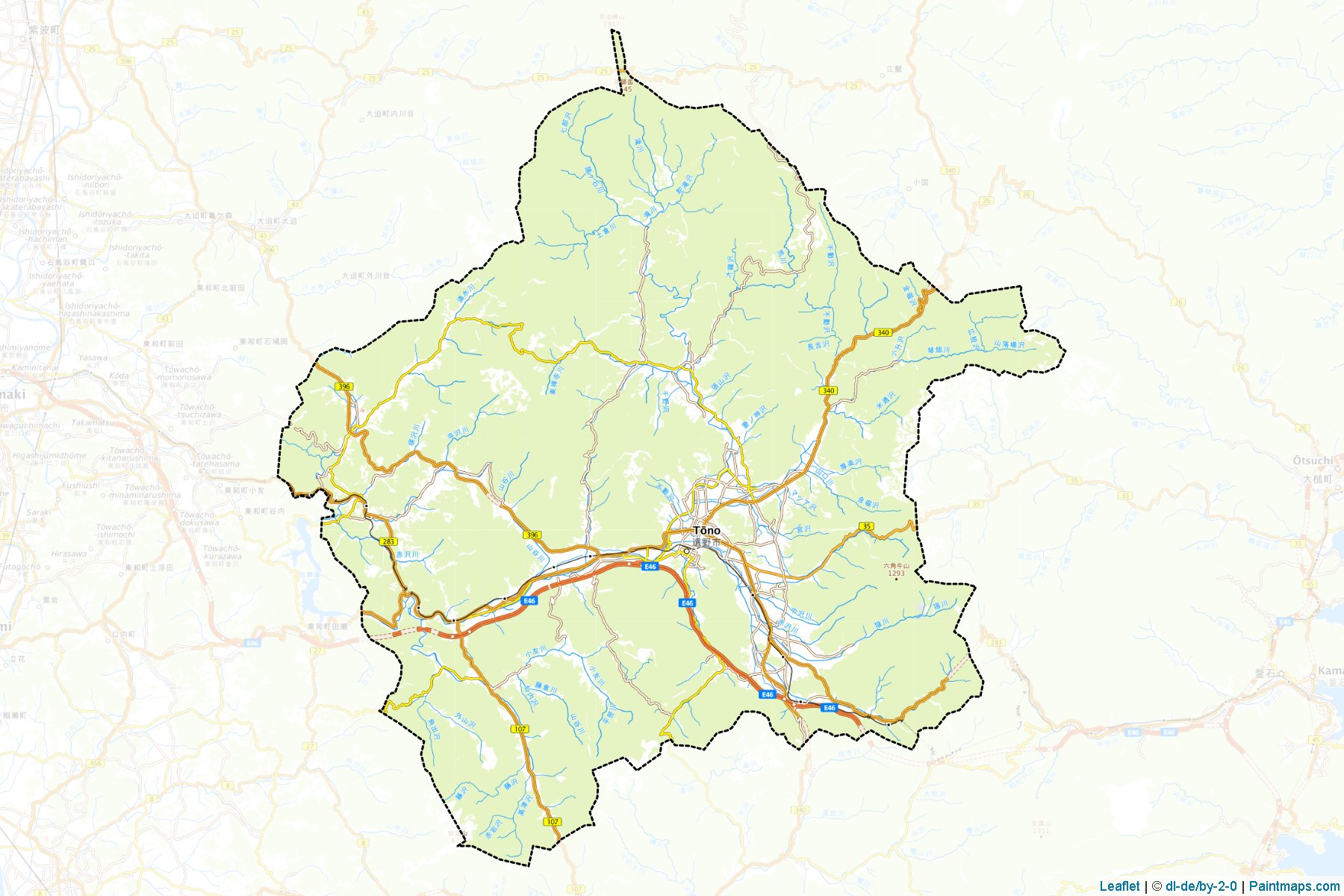 Tono (Iwate Prefecture) Map Cropping Samples-1