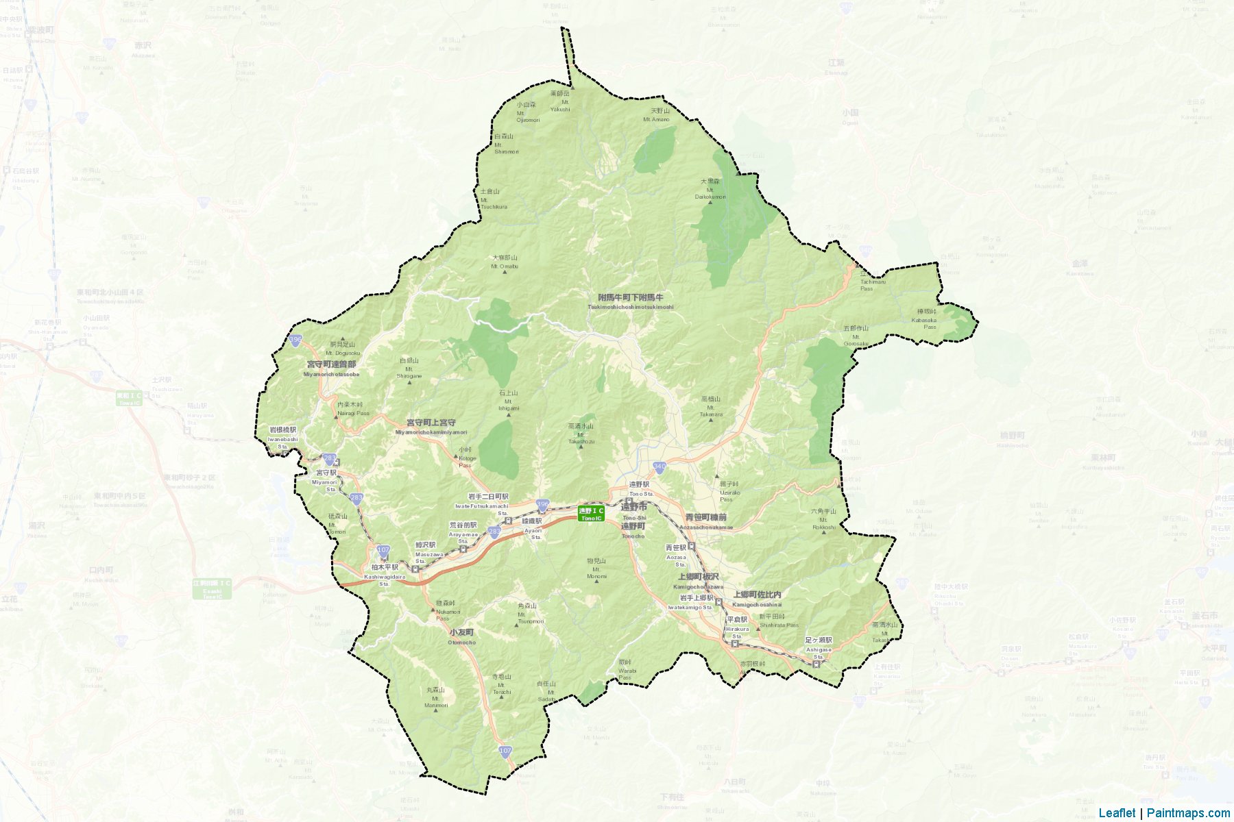 Tono (Iwate Prefecture) Map Cropping Samples-2