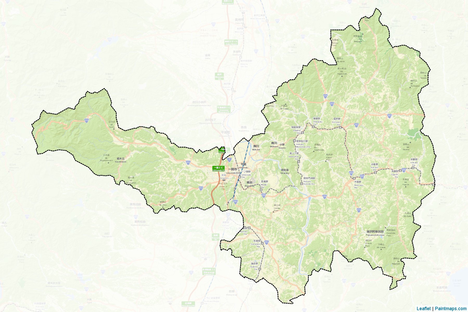 Muestras de recorte de mapas Ichinoseki (Iwate)-2