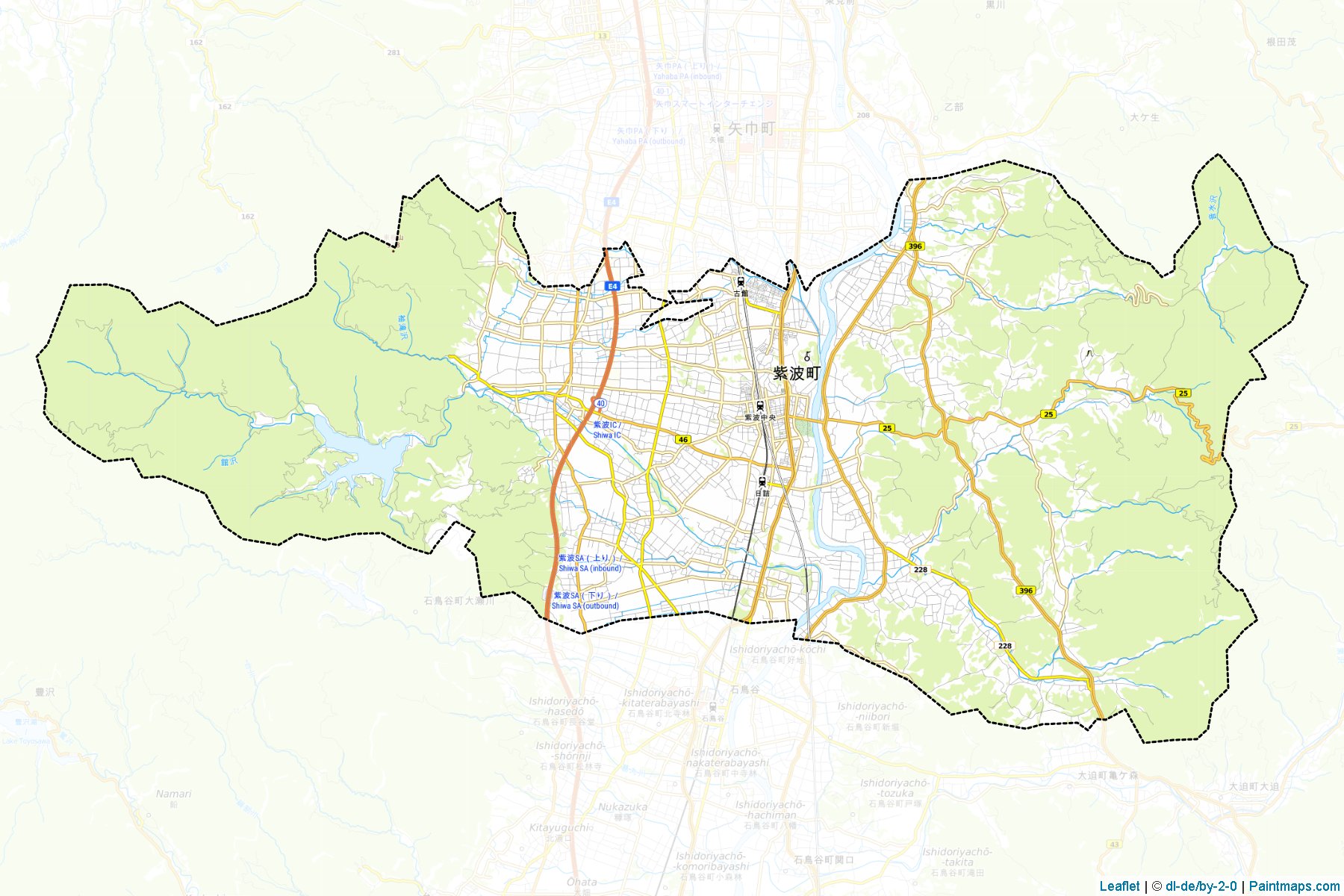 Muestras de recorte de mapas Shiwa (Iwate)-1