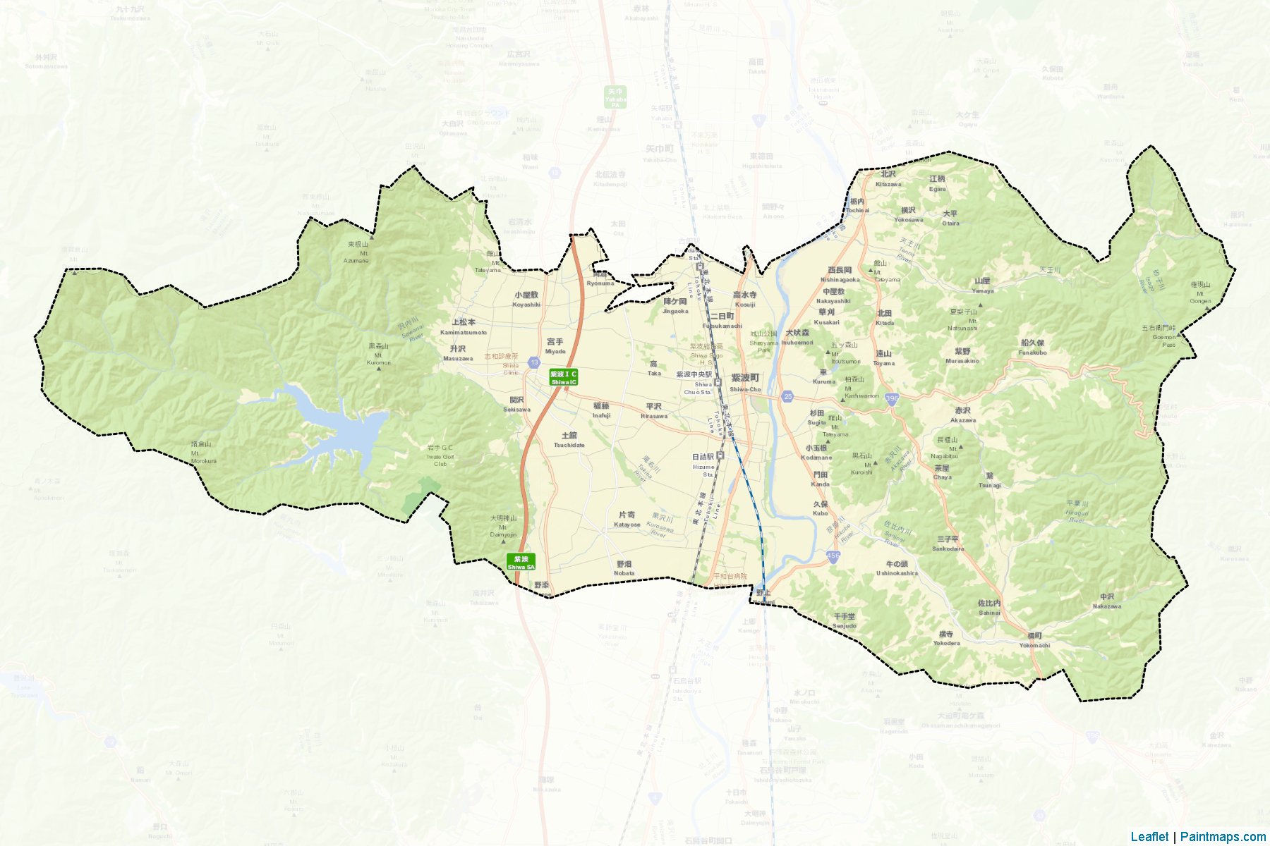 Muestras de recorte de mapas Shiwa (Iwate)-2