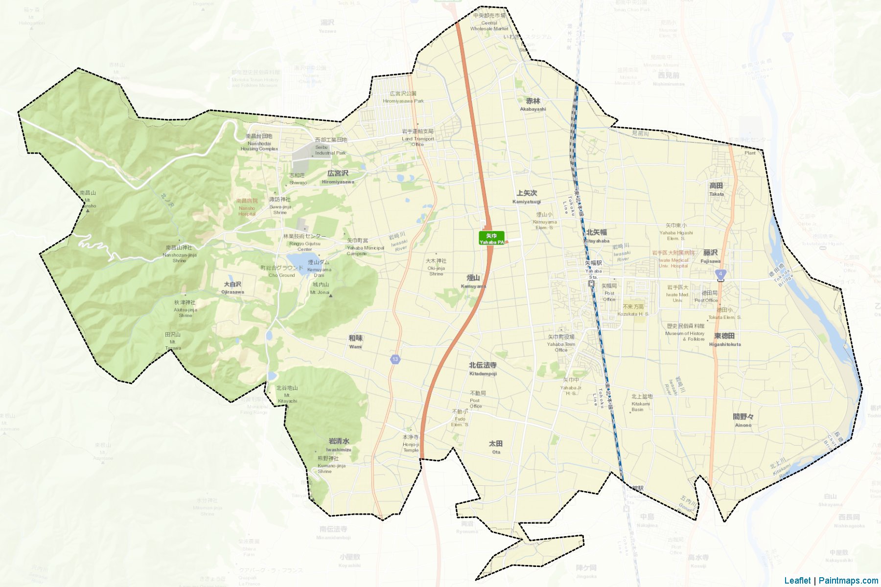 Yahaba (Iwate Prefecture) Map Cropping Samples-2