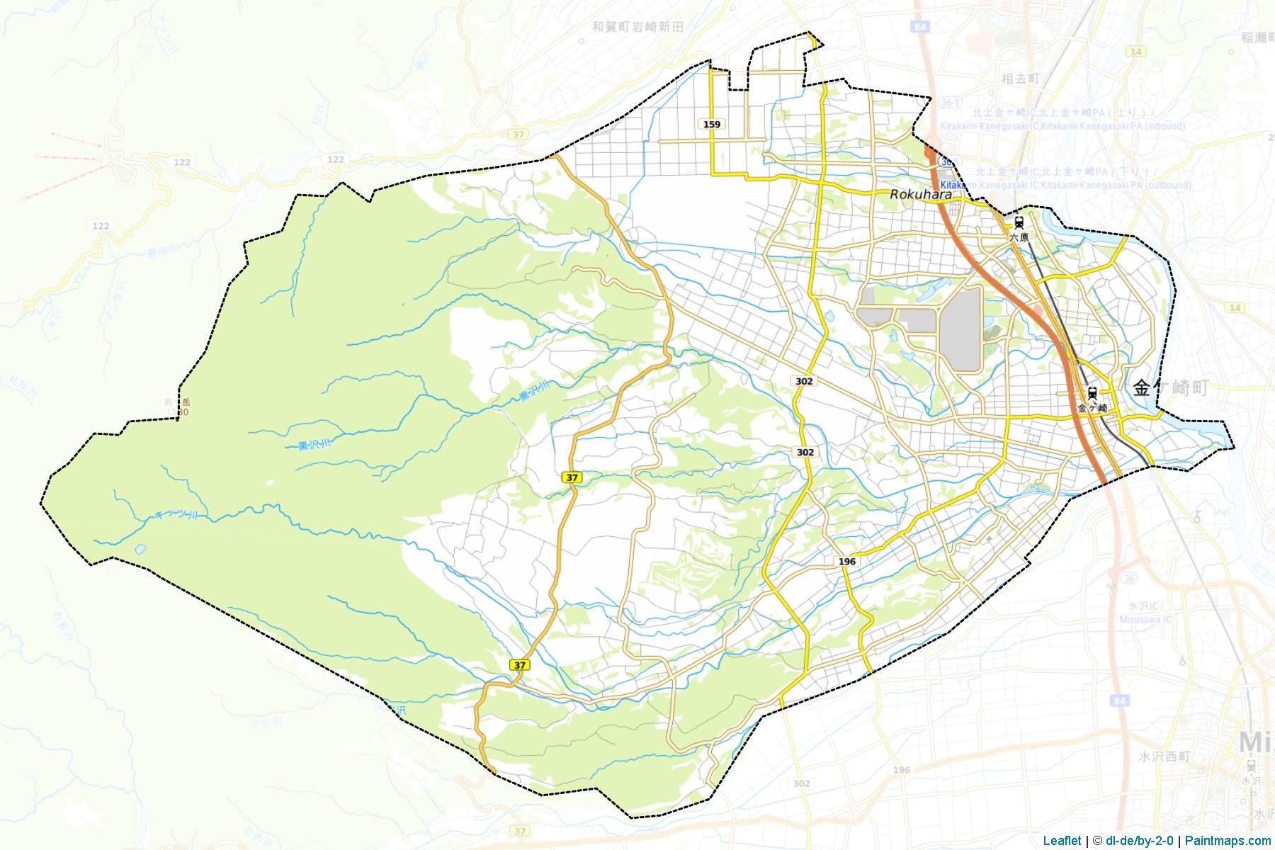 Muestras de recorte de mapas Kanegasaki (Iwate)-1