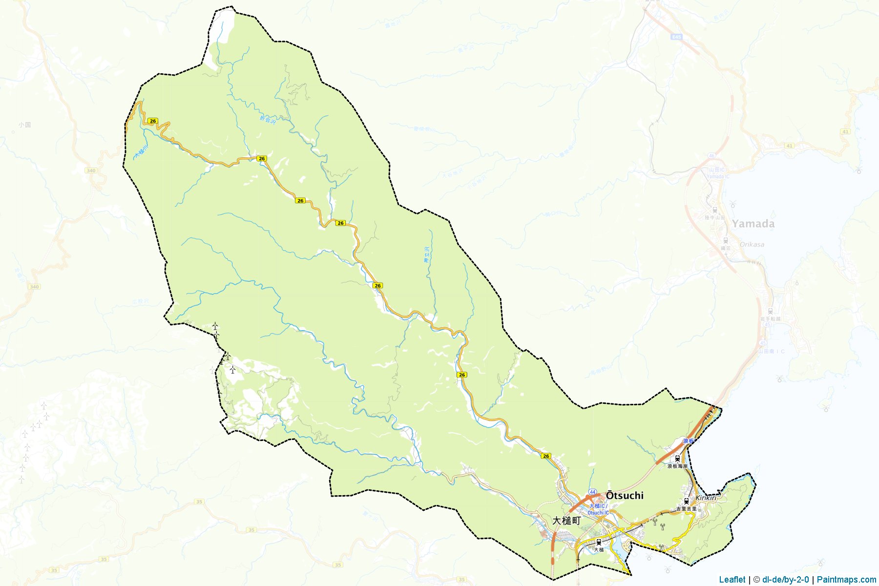 Otsuchi (Iwate Prefecture) Map Cropping Samples-1