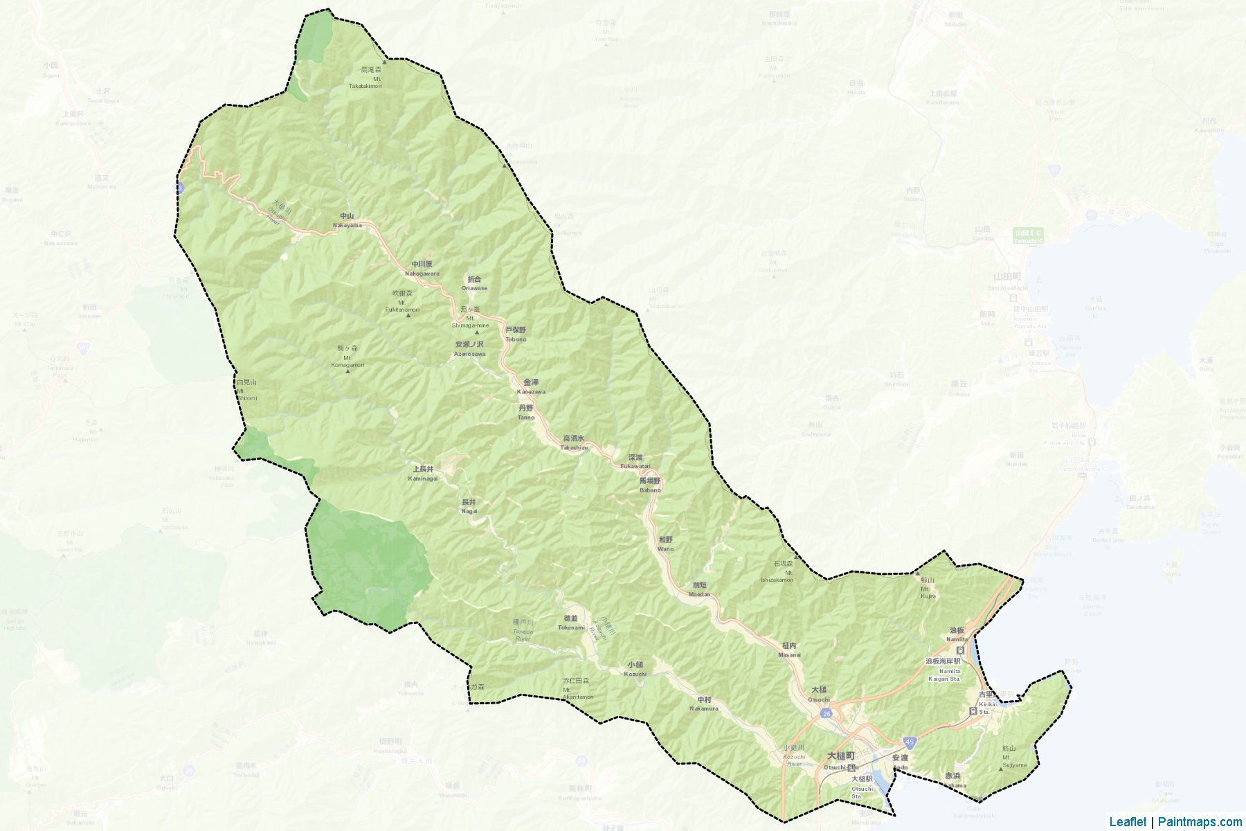 Otsuchi (Iwate Prefecture) Map Cropping Samples-2