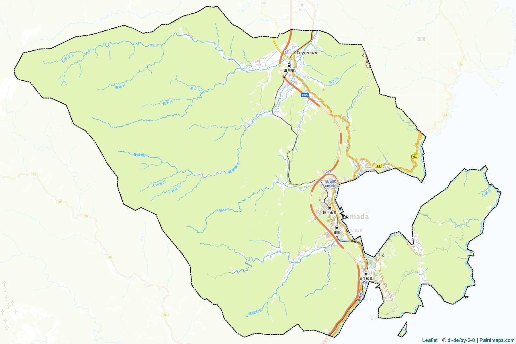 Yamada (Iwate Prefecture) Map Cropping Samples-1