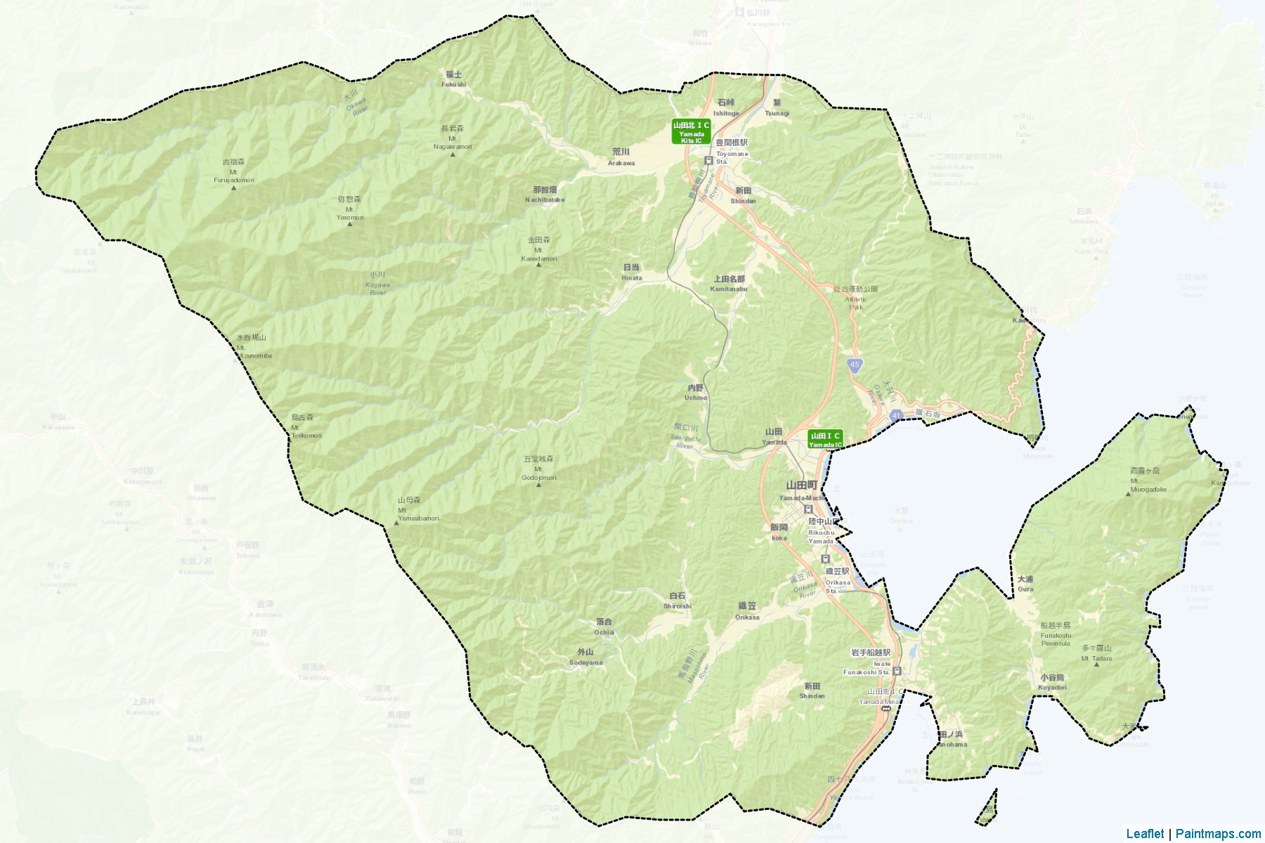 Yamada (Iwate Prefecture) Map Cropping Samples-2