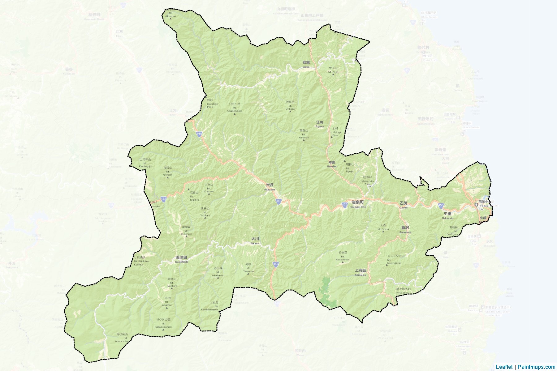 Iwaizumi (Iwate Prefecture) Map Cropping Samples-2