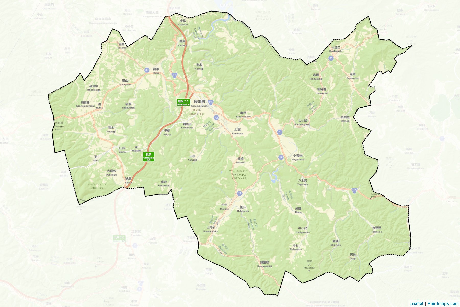 Karumai (Iwate Prefecture) Map Cropping Samples-2