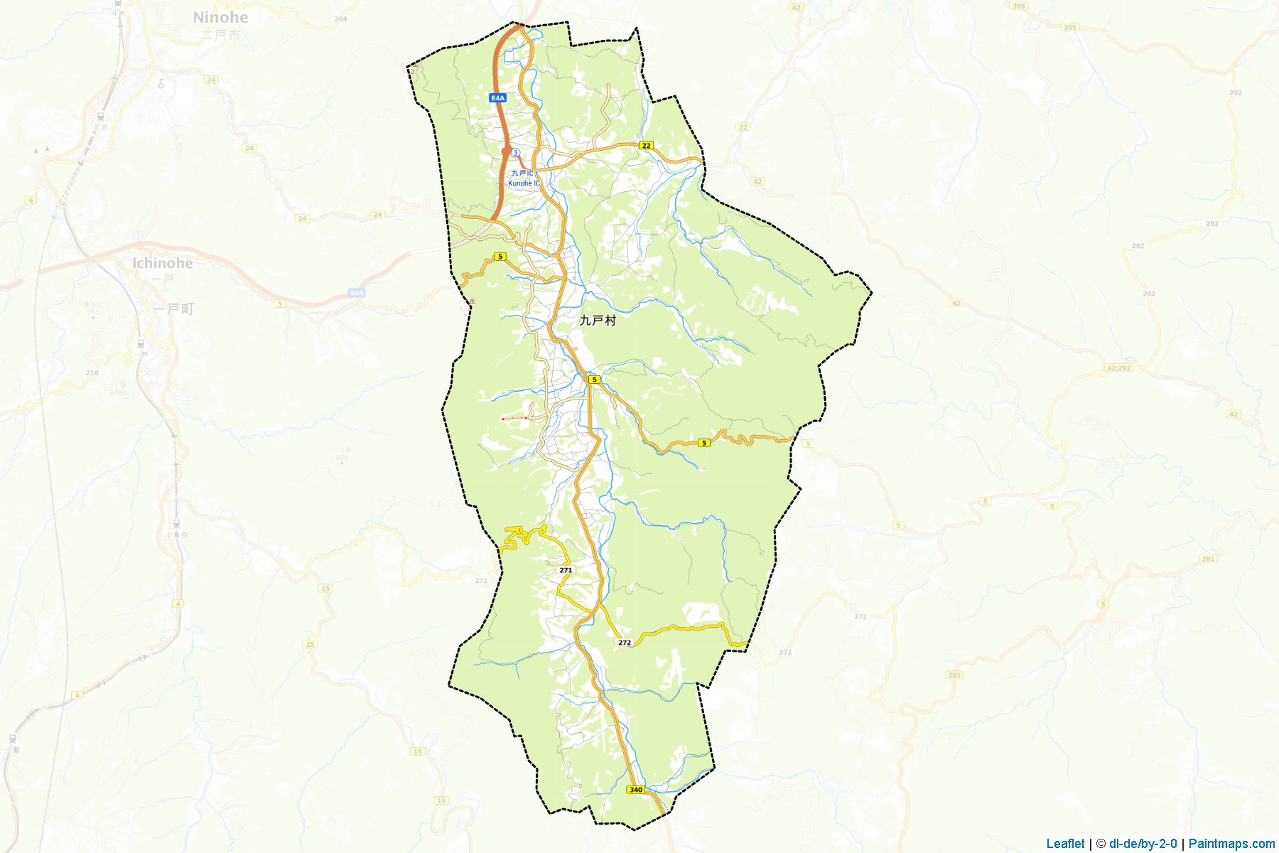 Kunohe (Iwate Prefecture) Map Cropping Samples-1