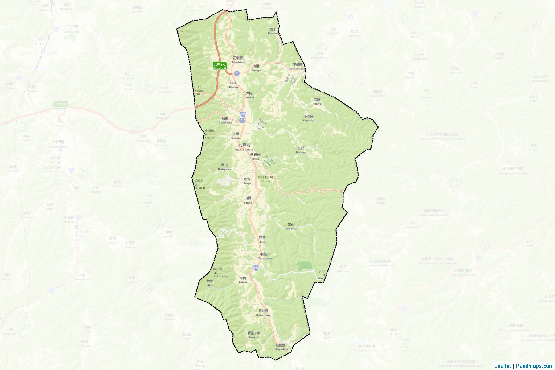 Kunohe (Iwate Prefecture) Map Cropping Samples-2